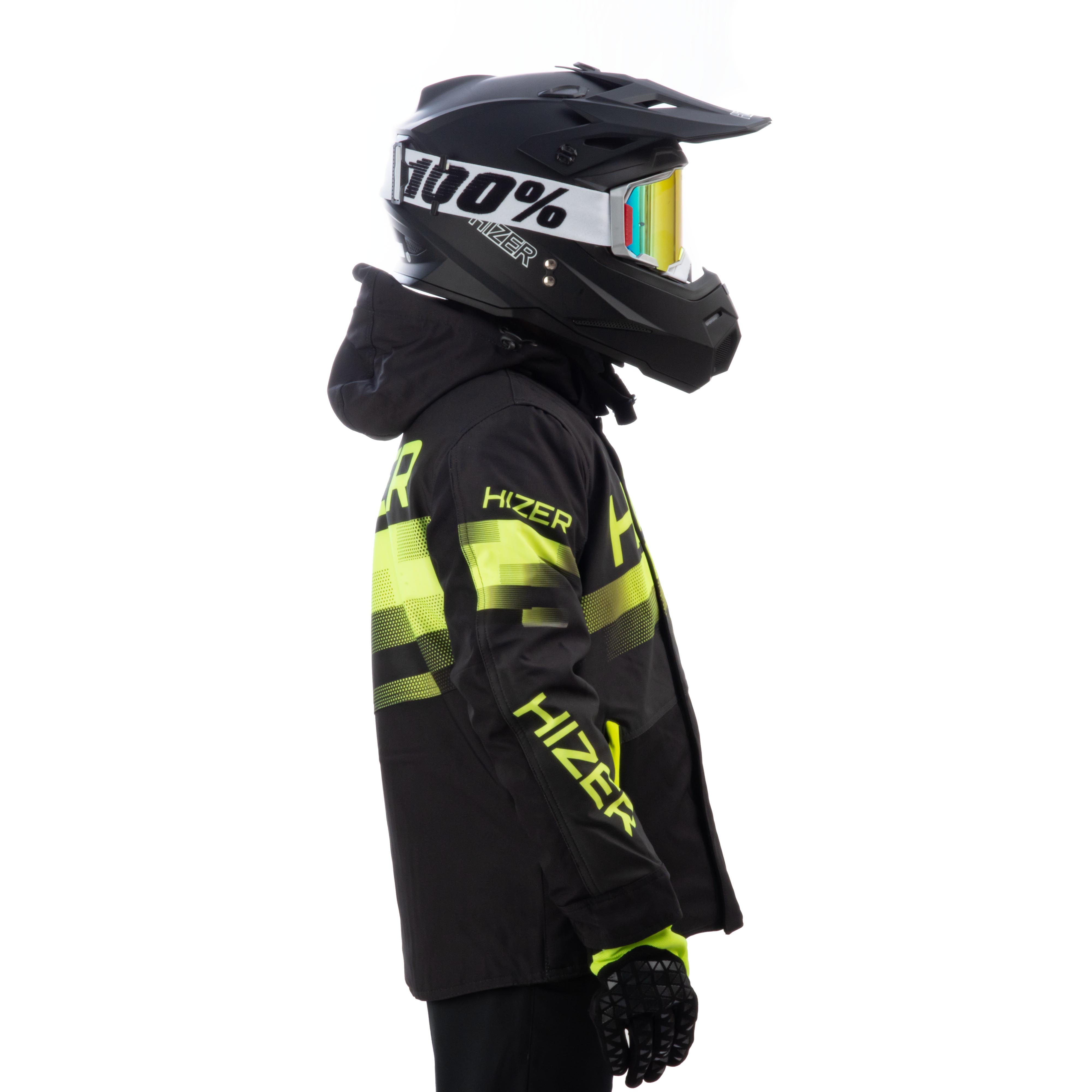 Куртка для снегохода (детская) HIZER №4 black-yellow (текстиль) (10Y)