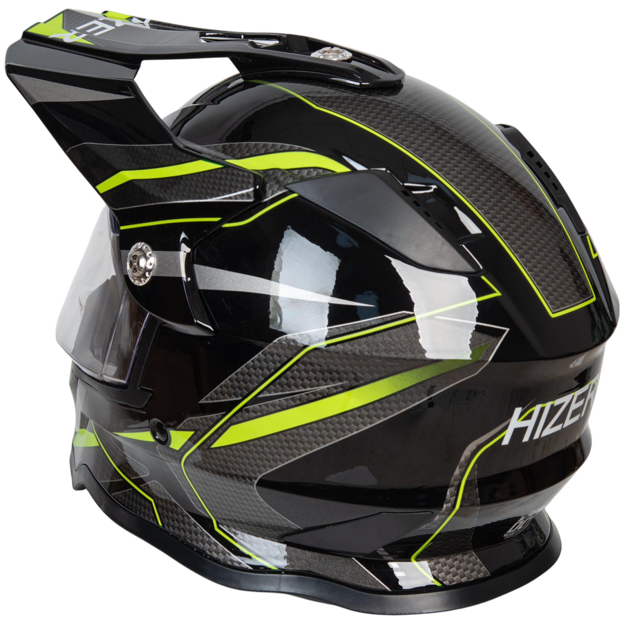Шлем мото мотард HIZER B6197-1 №4 (XL) black/yellow