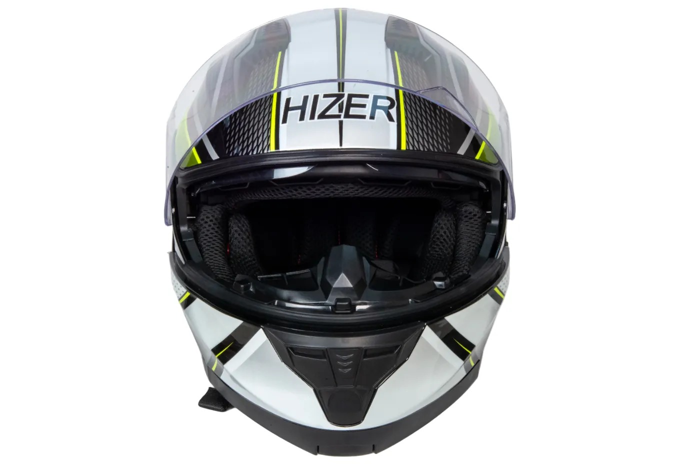 Шлем мото интеграл HIZER B5162 №3 (S)  black/lemon