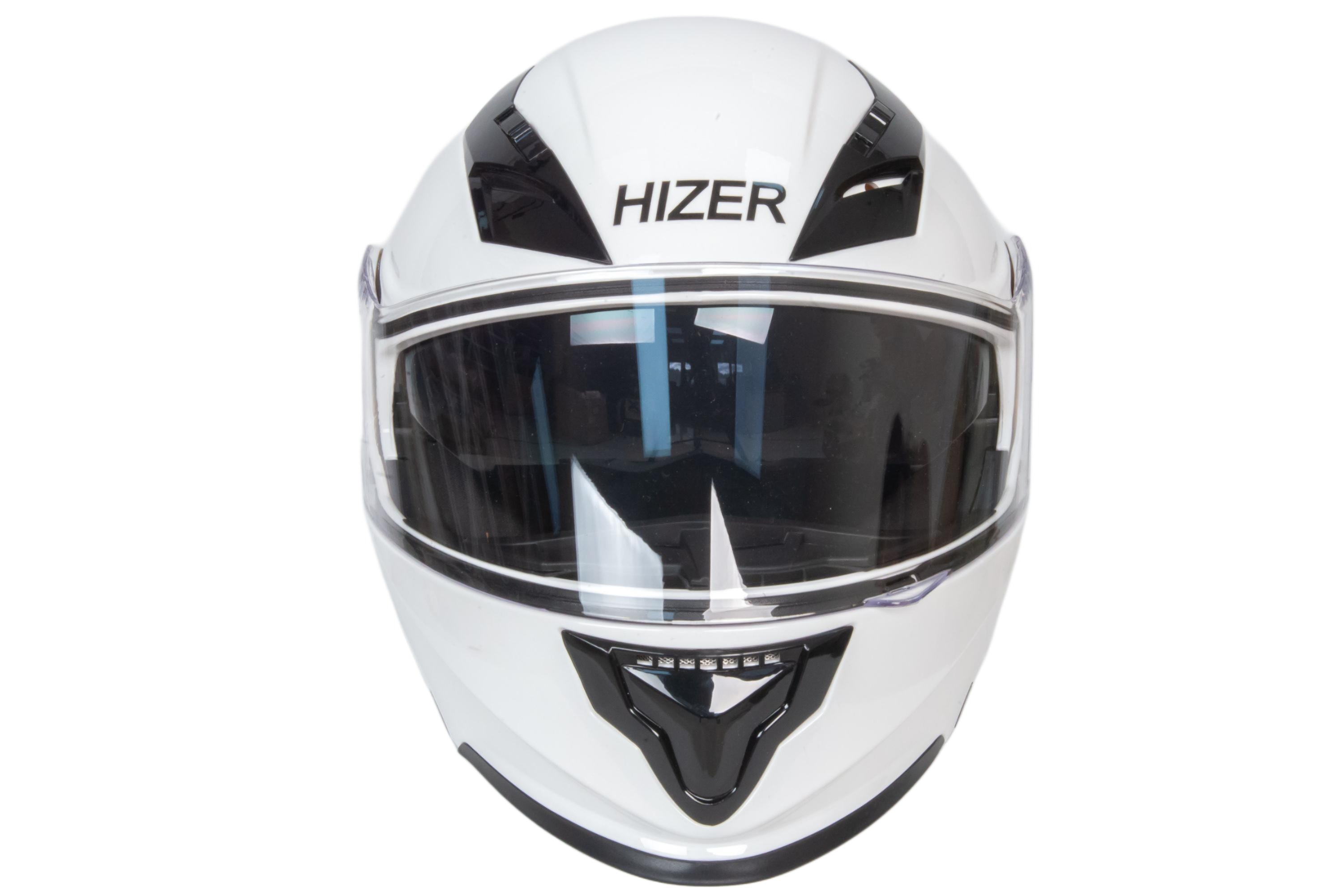 Шлем мото модуляр HIZER 627 (L) white (2 визора)