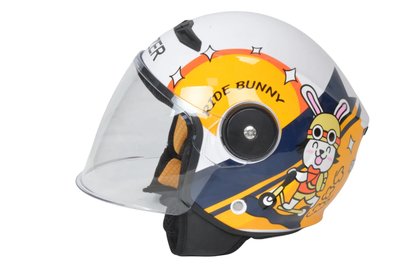 Шлем мото открытый HIZER J511 №1 yellow/black (M) детский