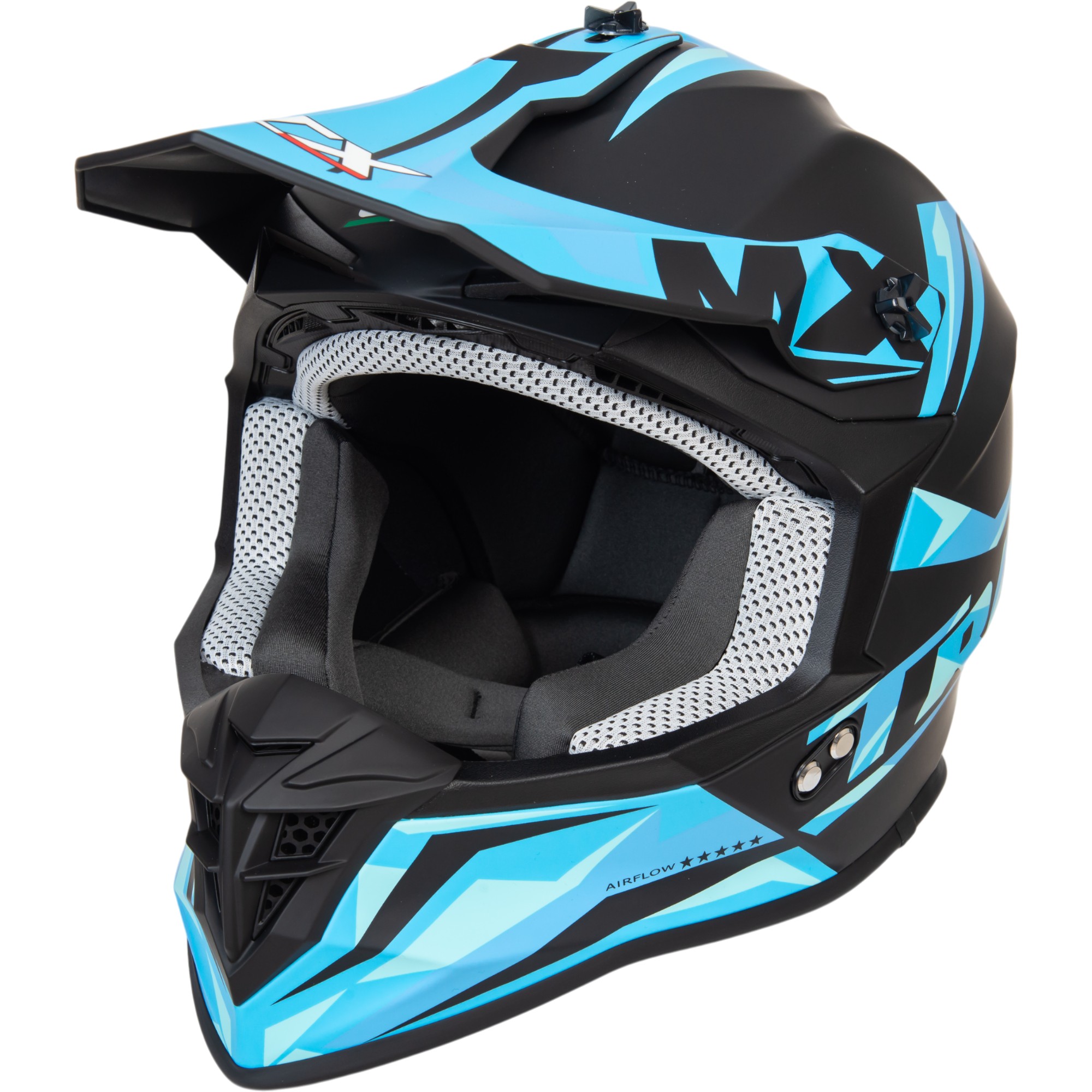 Шлем мото кроссовый GTX 633 №4 (L) BLACK/BLUE
