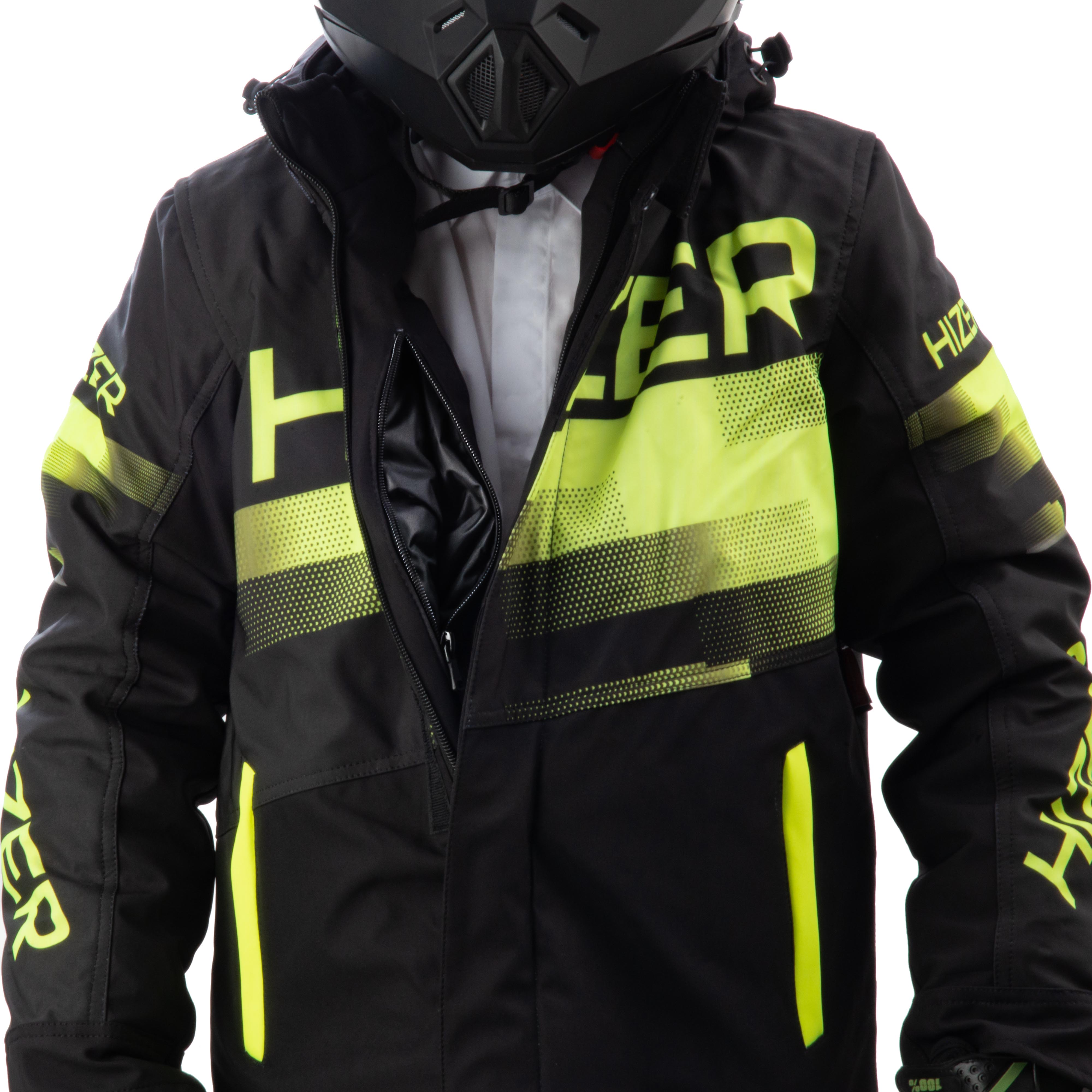 Куртка для снегохода (детская) HIZER №4 black-yellow (текстиль) (10Y)