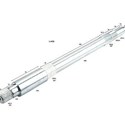 Ось ведомая 28T BARS 200