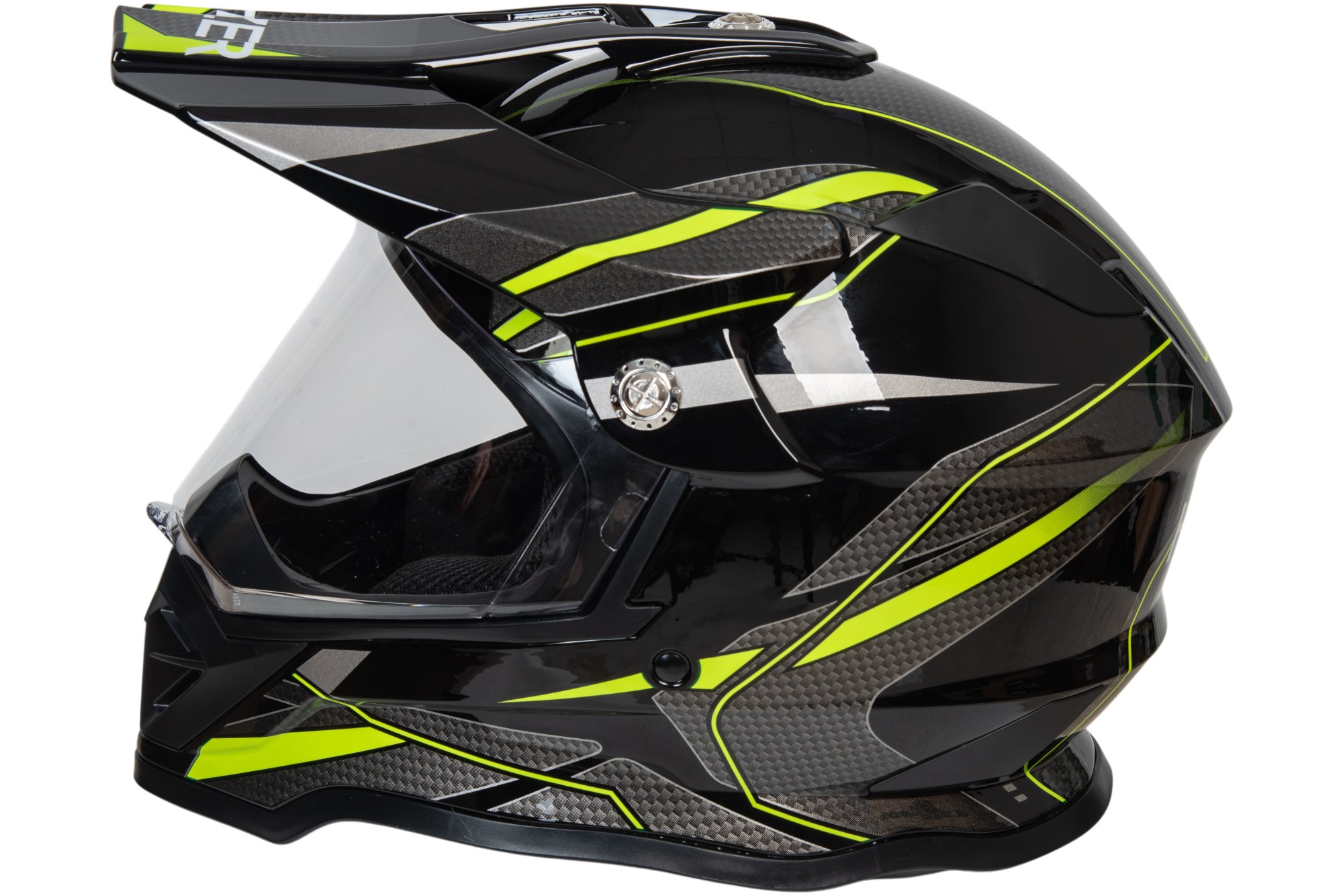 Шлем мото мотард HIZER B6197-1 №4 (XL) black/yellow