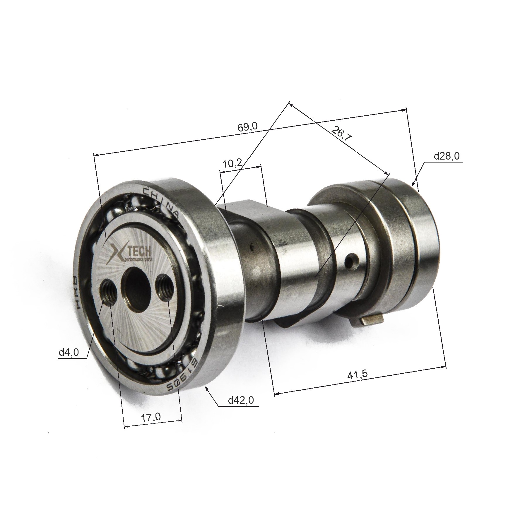 Распредвал 156FMJ/160FMK YX140/150 140см3  X-TECH