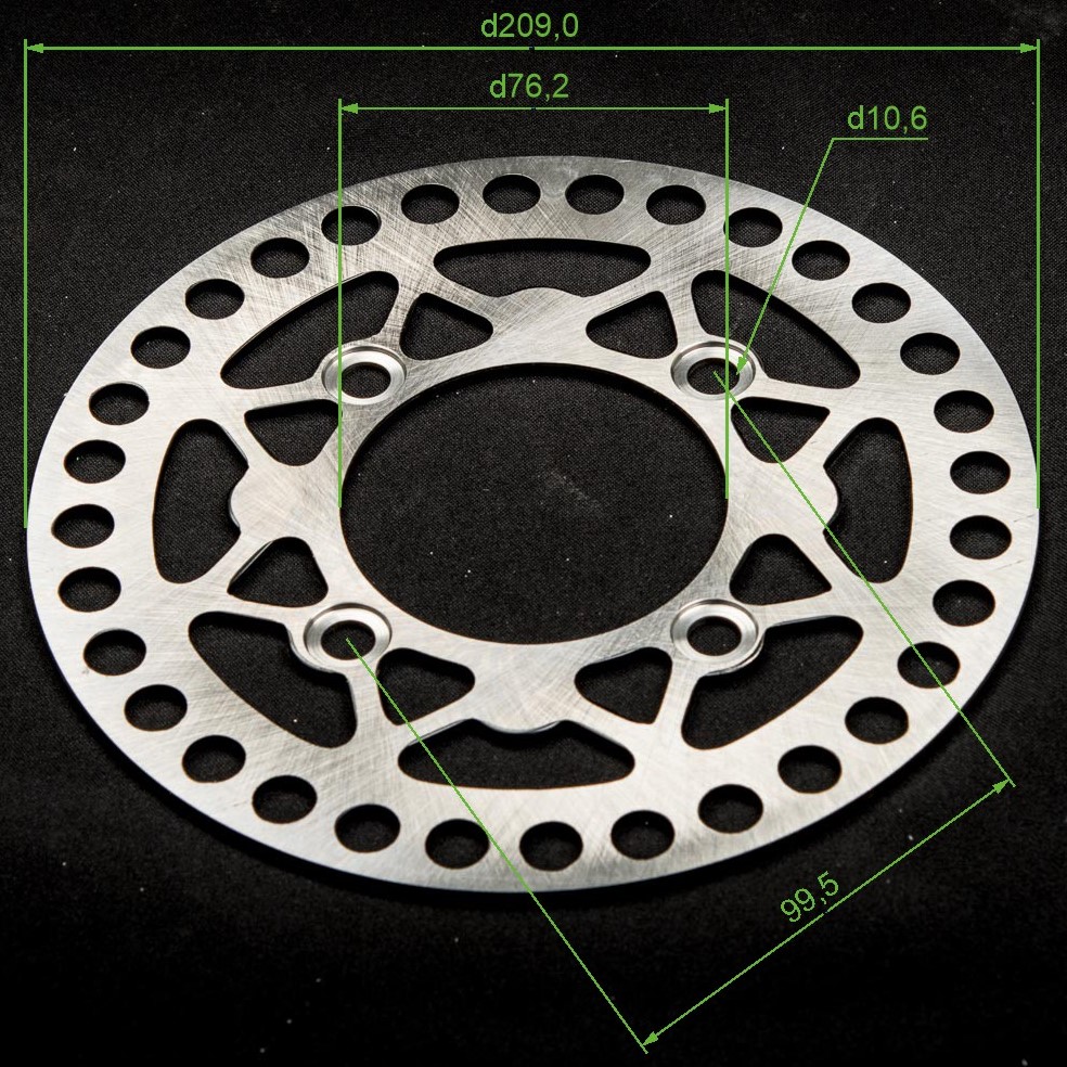 Диск тормозной задний XR125/TTR125 (4х100х76, D=210mm)