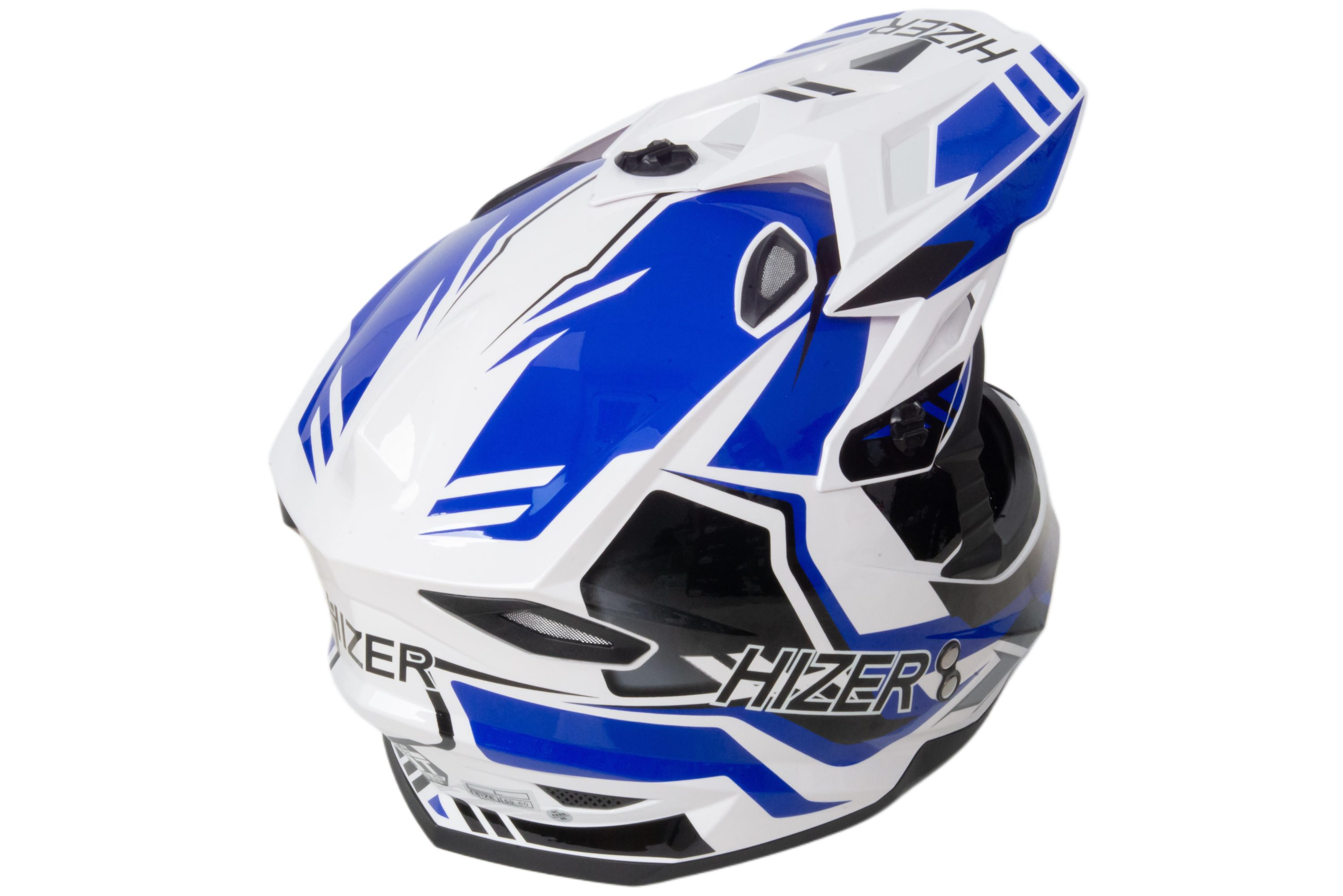 Шлем мото кроссовый HIZER J6801 №6 (XL) white/blue