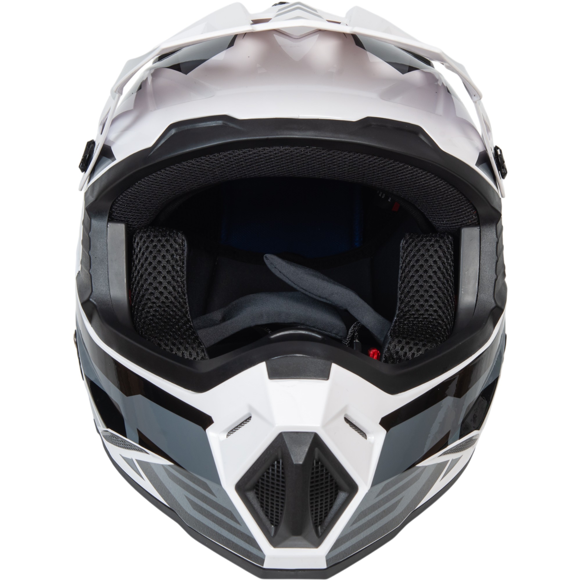 Шлем мото кроссовый HIZER J6801 №4 (M) white/gray