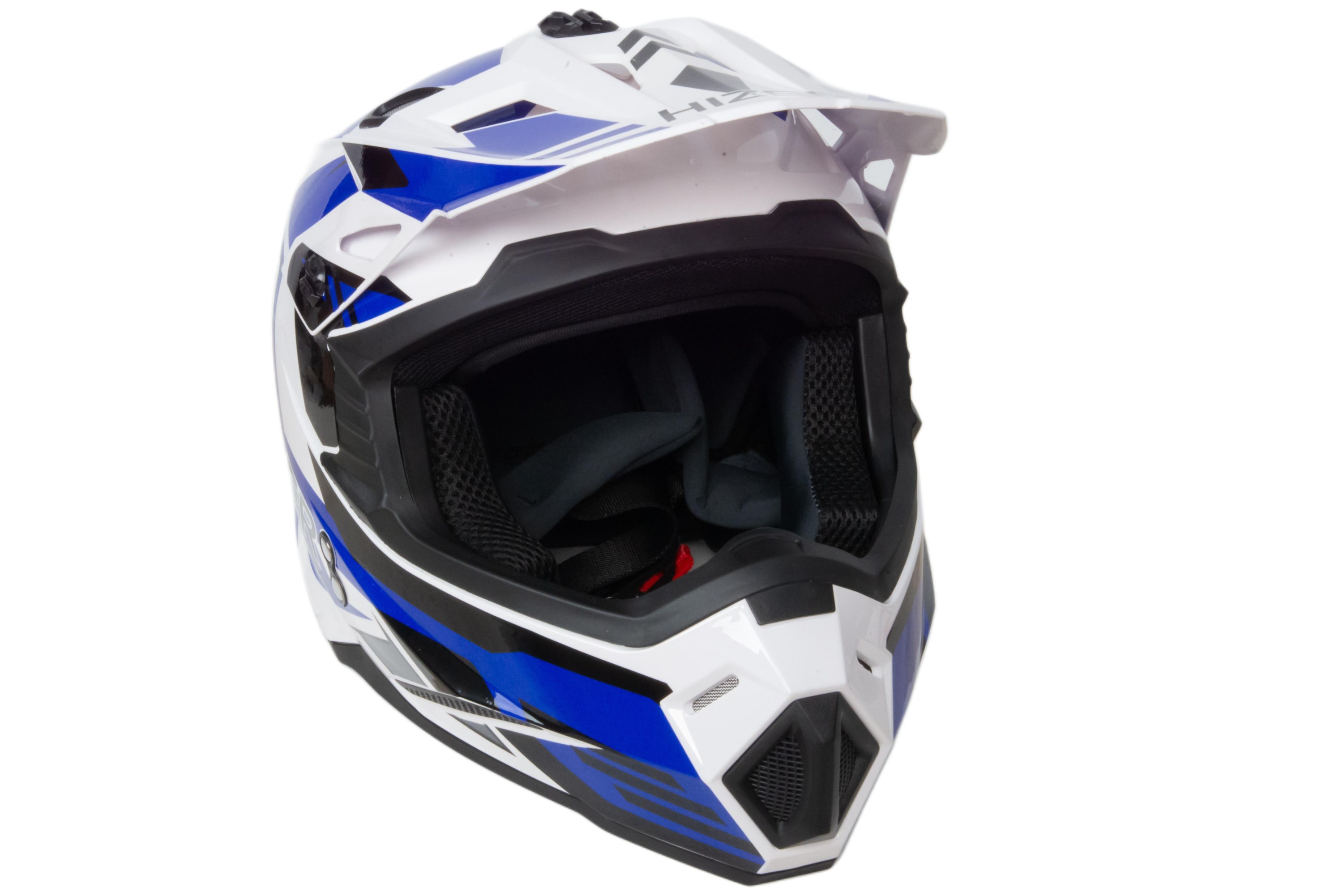 Шлем мото кроссовый HIZER J6801 №6 (XL) white/blue