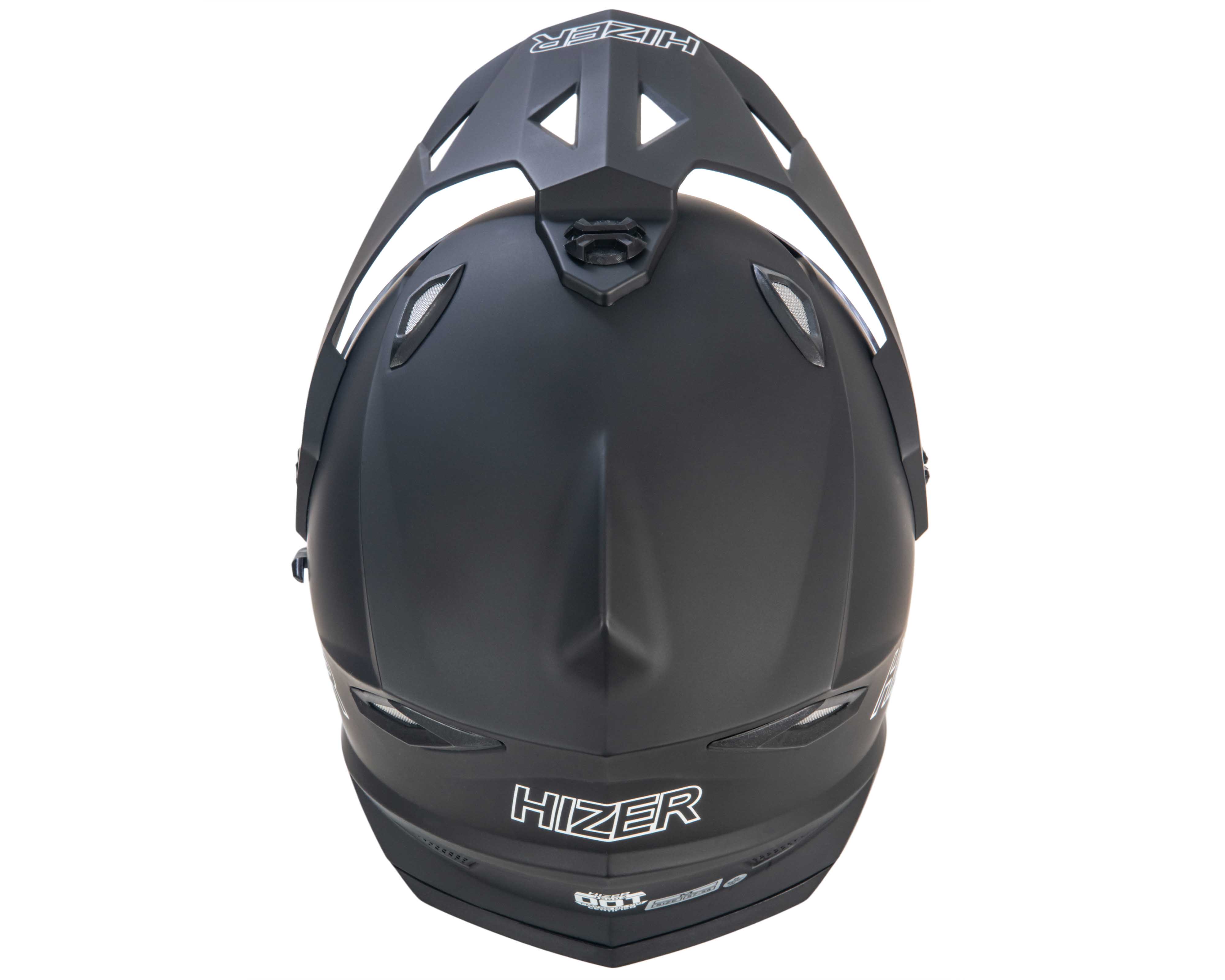 Шлем мото мотард HIZER J6802 №3 (S) matt black (2 визора)
