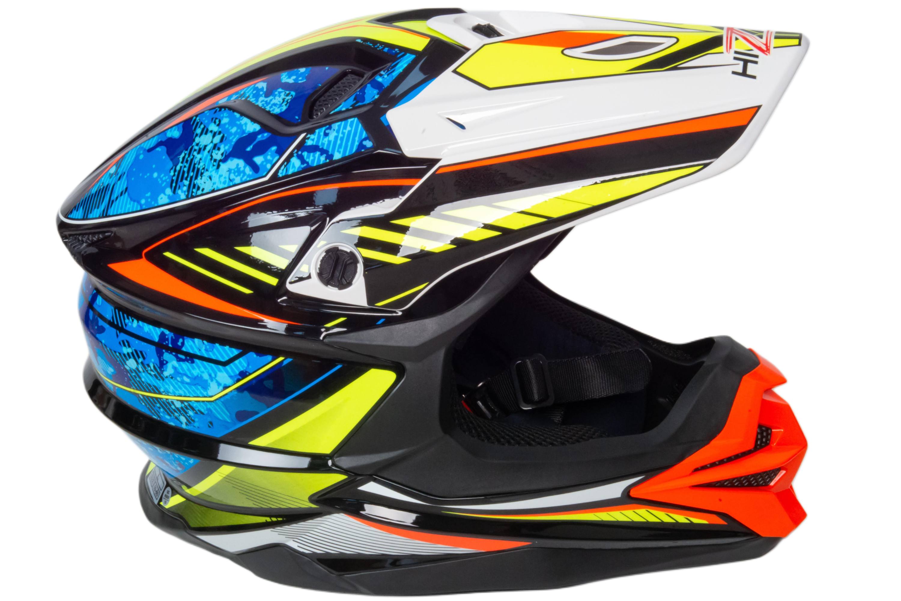 Шлем мото кроссовый HIZER J6803 №4 (S) BLACK/BLUE