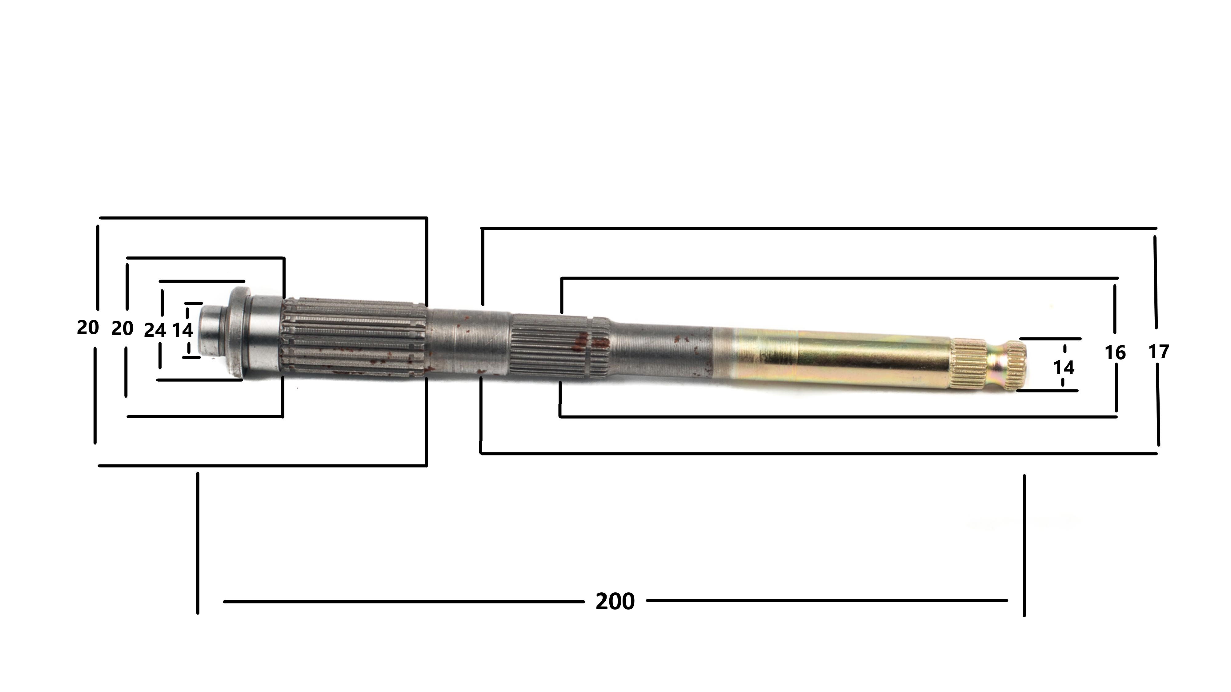 Вал кикстартера голый 139FMB,147FMH 50-70см3