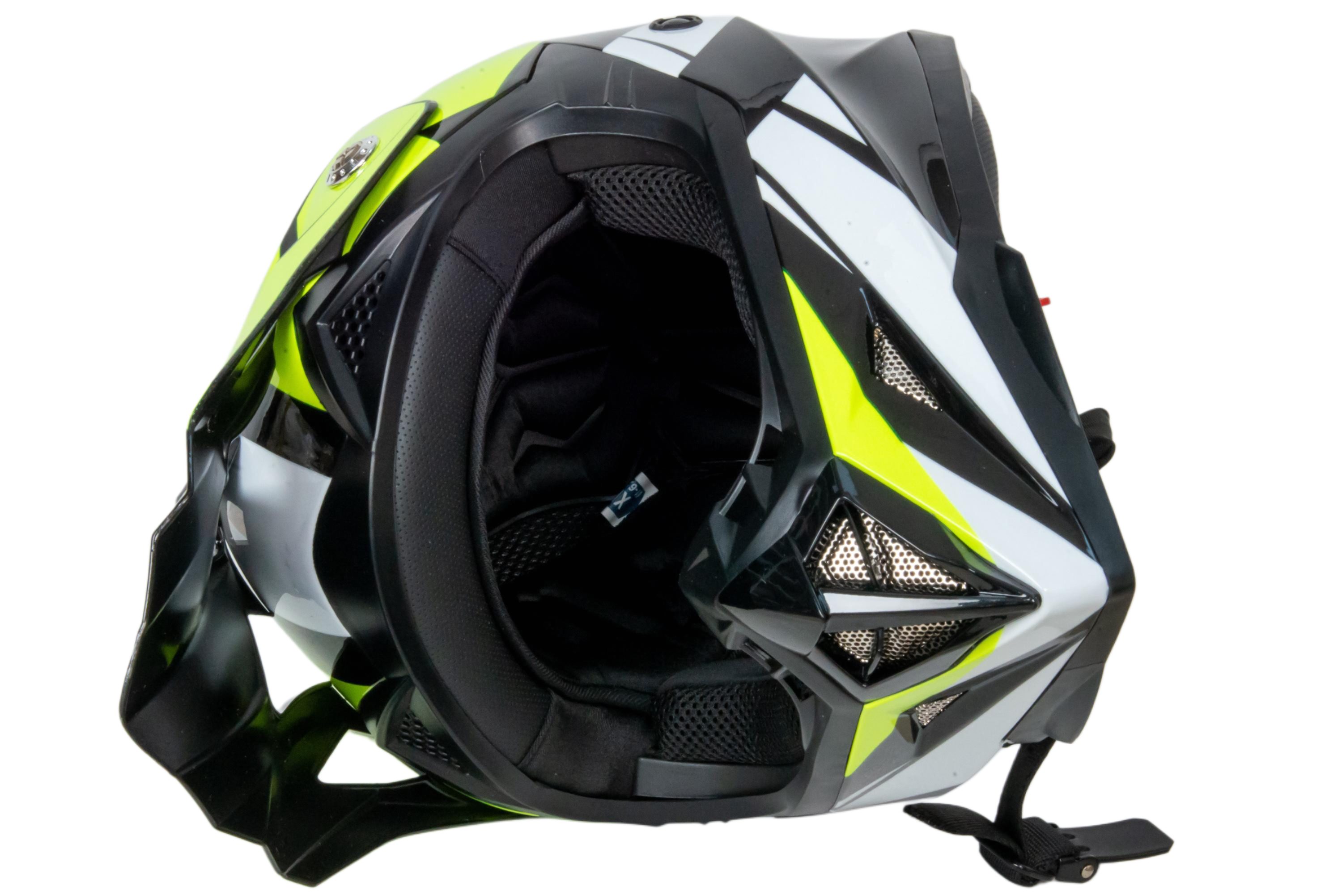 Шлем мото кроссовый HIZER 915 №7 (S) neon/yellow/white