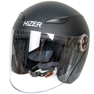 Шлем мото открытый HIZER 219 №2 (L) matte-black