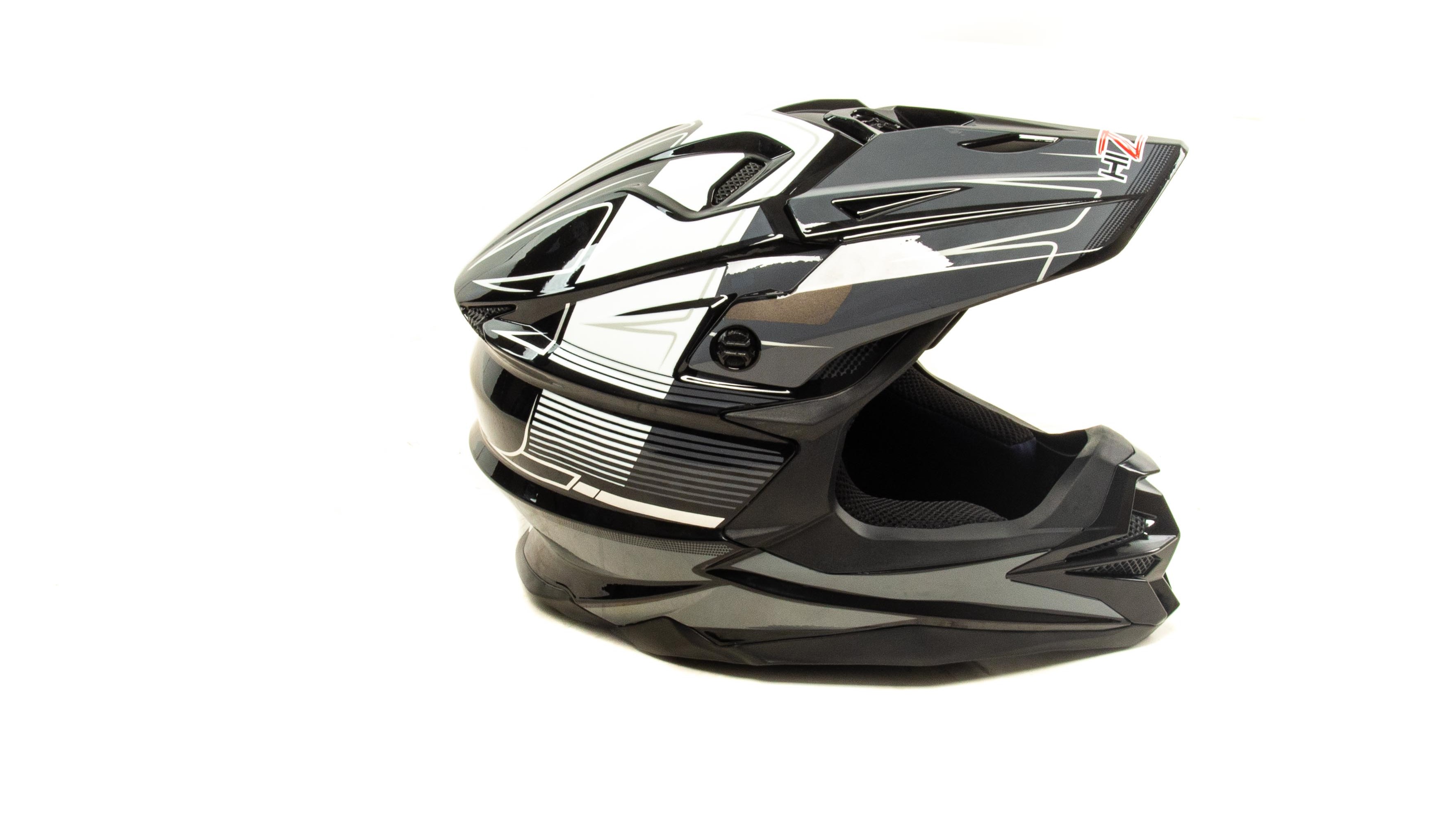 Шлем мото кроссовый HIZER J6803 №2 (M) BLACK/GREY