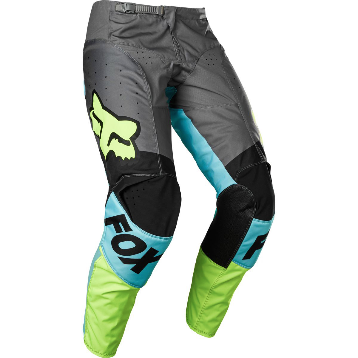 Штаны для мотокросса (детские) FOX №1 / Grey/Neon-Green (рост 145-155 см)