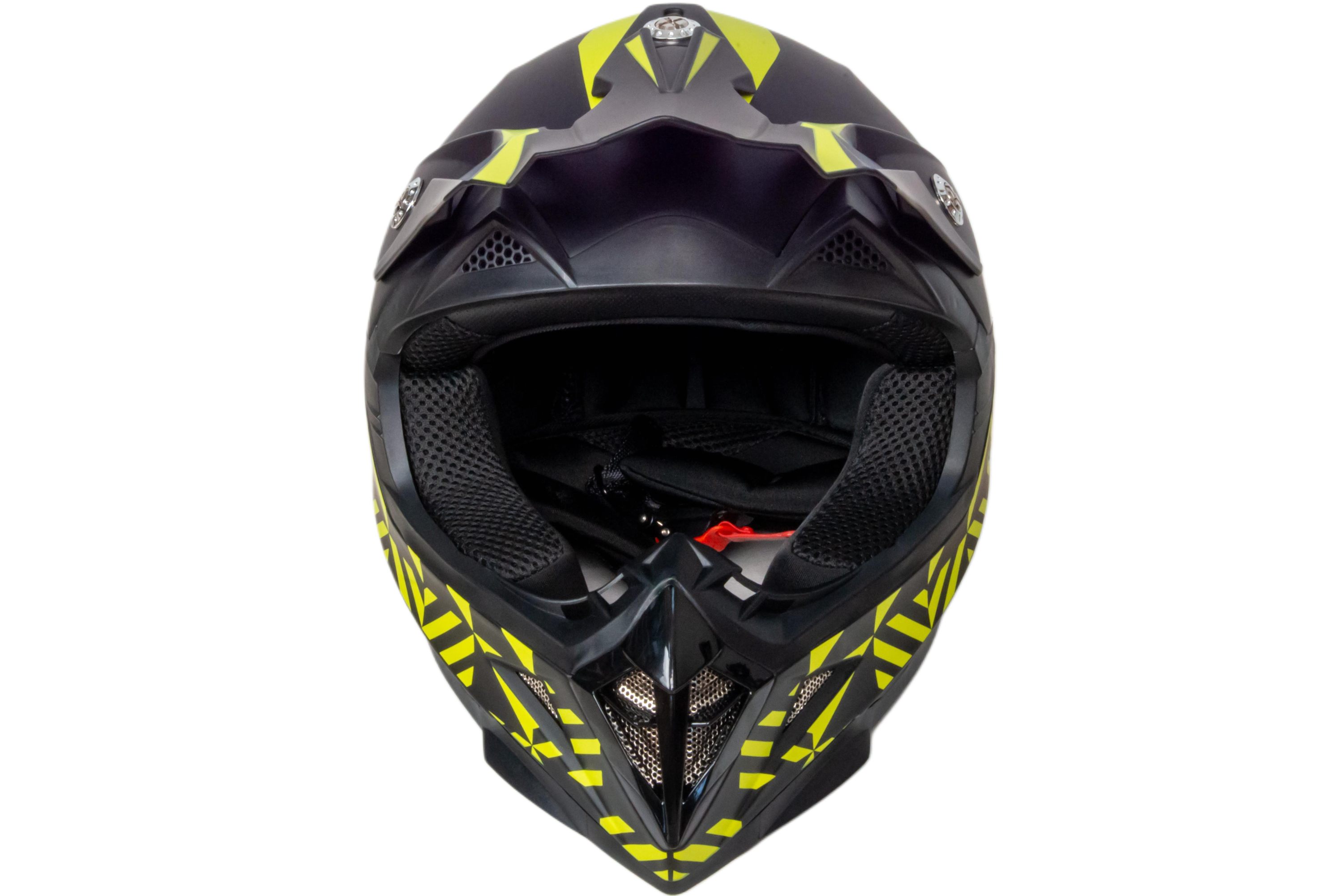 Шлем мото кроссовый HIZER 211 №2 (S)  black/green (подростковый)