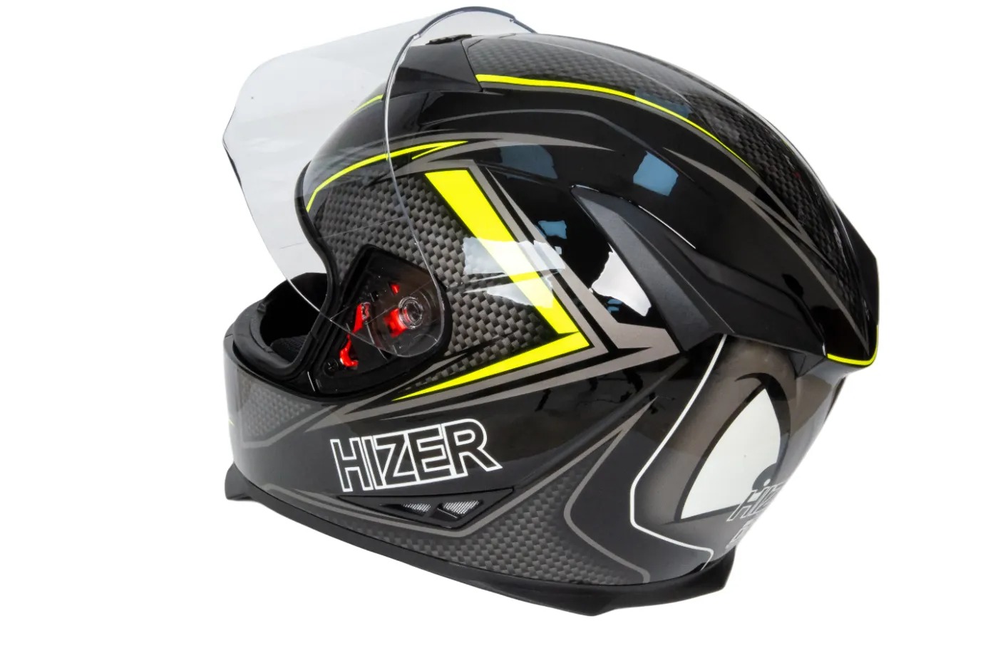 Шлем мото интеграл HIZER J5311 №1 (M)  black/lemon