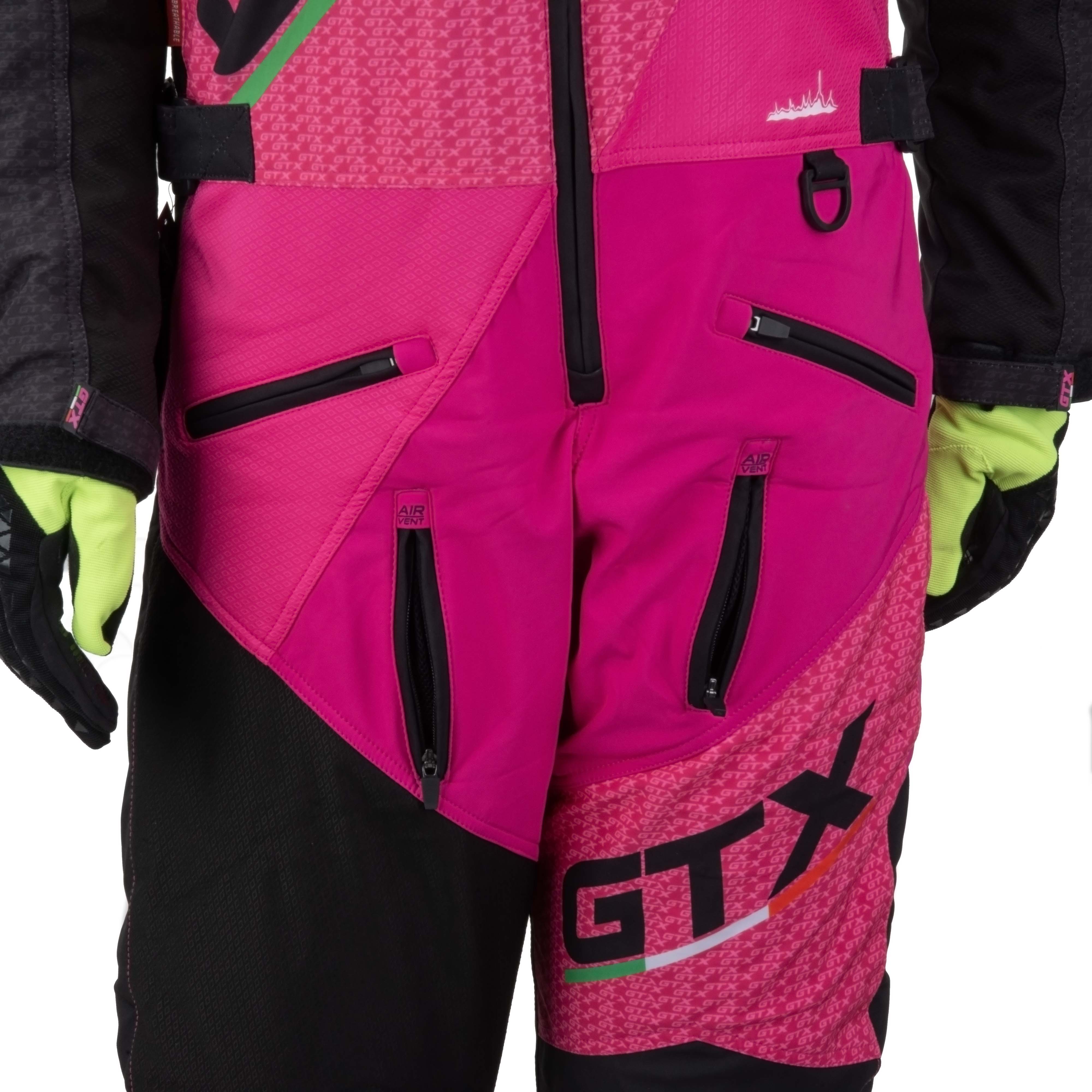 Комбинезон для снегохода (женский) GTX №5 black-pink (текстиль) (S)