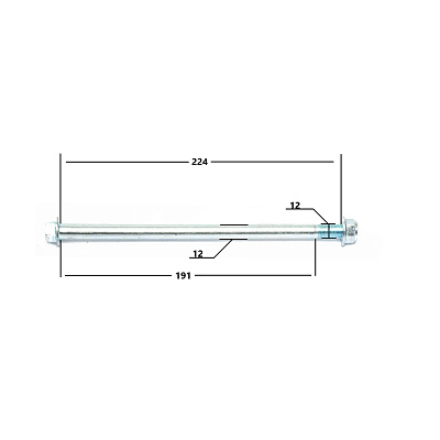 Ось колеса перед. M12х1,25х225mm; TTR250