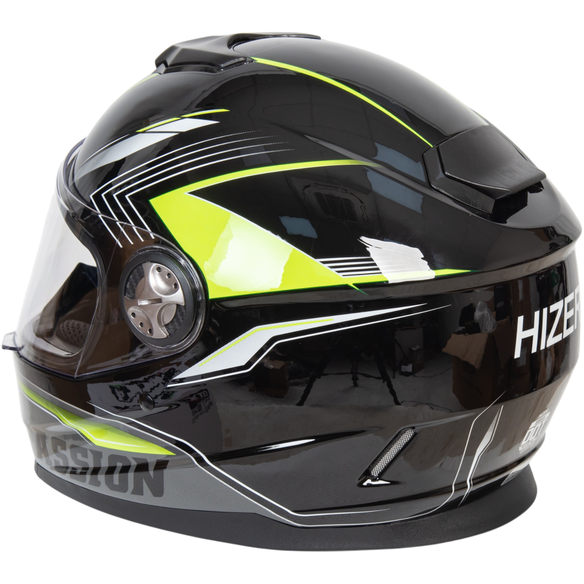 Шлем мото интеграл HIZER B565 №3 (S)  black/yellow