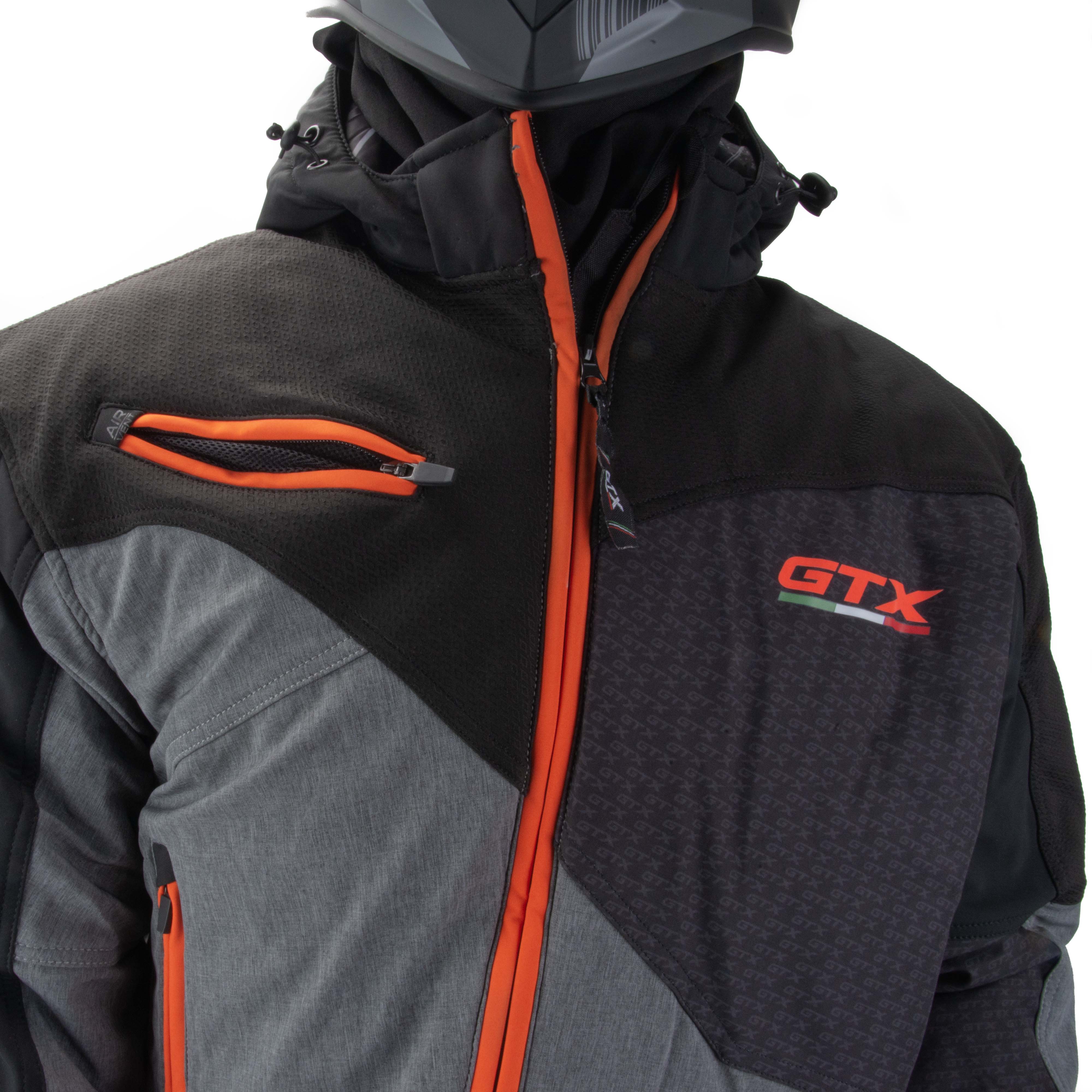 Комбинезон для снегохода GTX №3 black-orange (текстиль) (L)