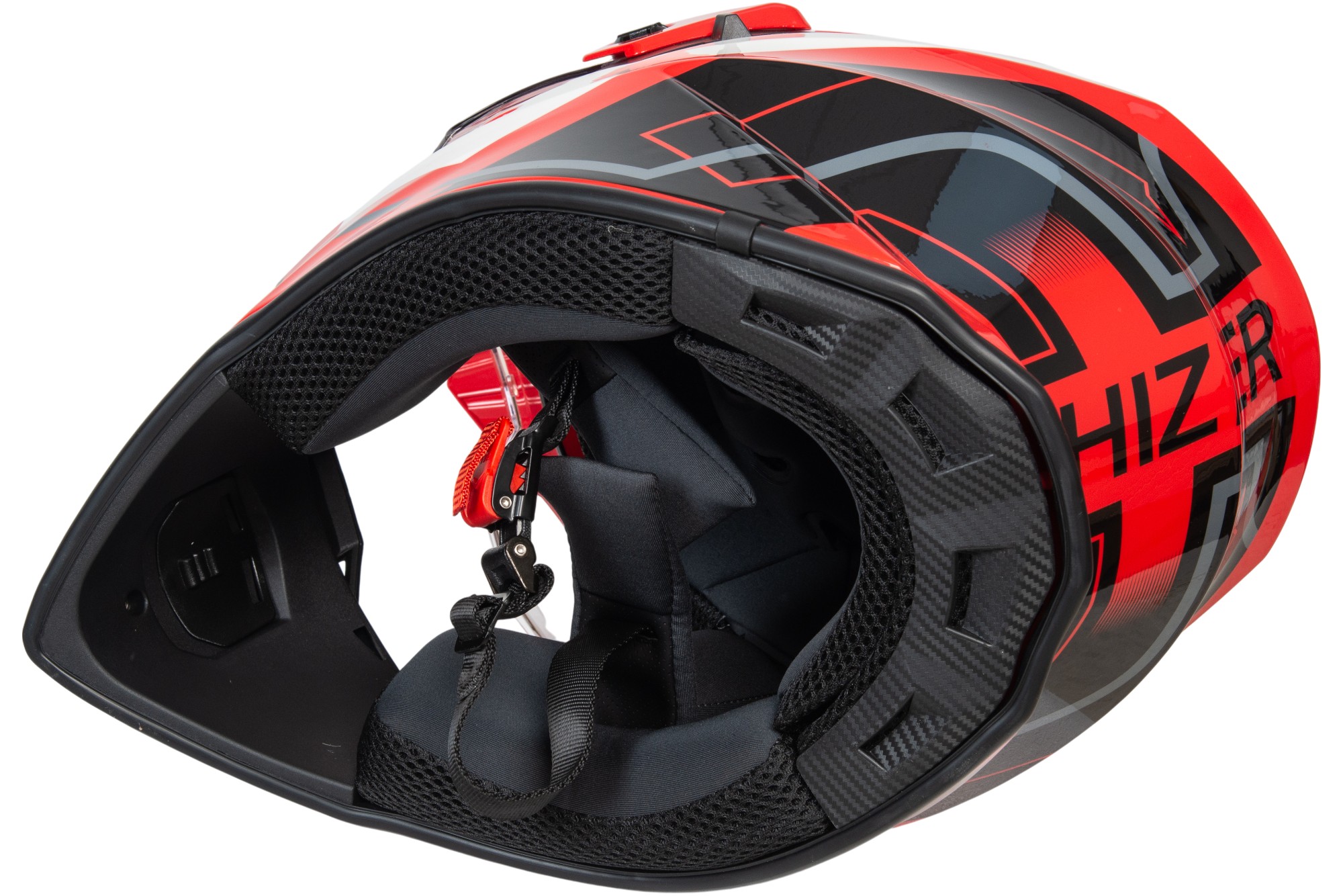 Шлем мото мотард HIZER J6808 №2 (XXL) red (2 визора)