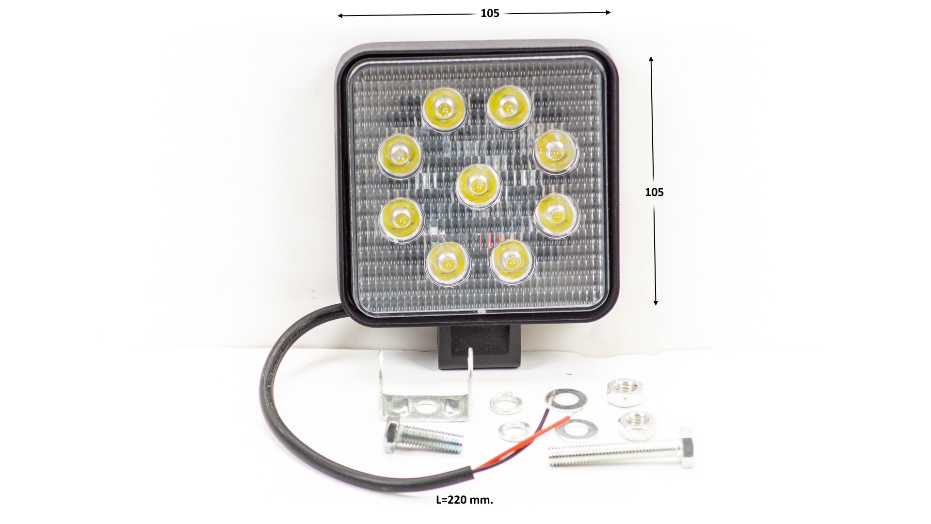 Фара 27w 9x3w LED квадратная