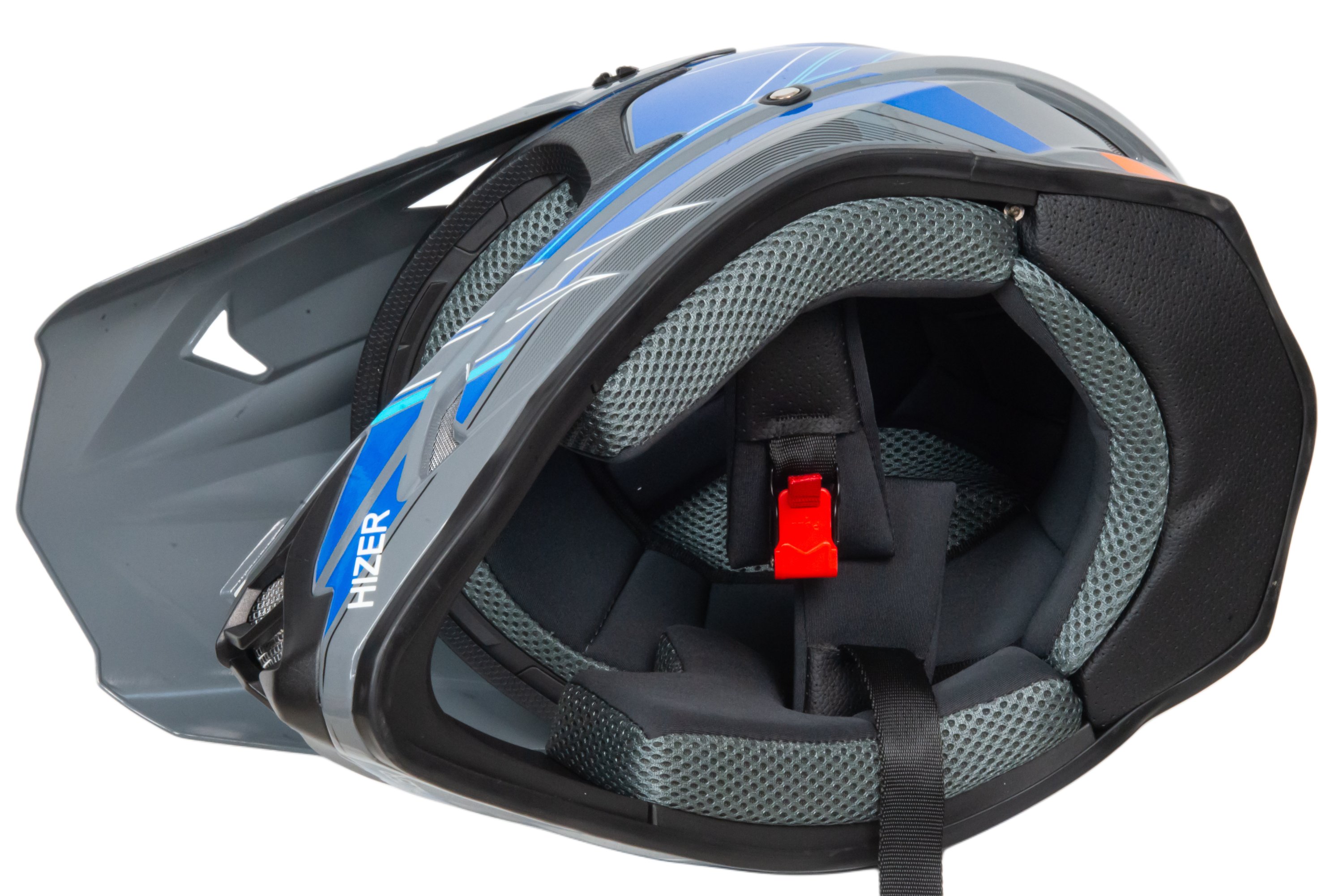 Шлем мото кроссовый HIZER J6805 №4 (XL) grey/blue