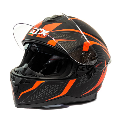 Шлем мото интеграл GTX 5672 №4 (L) BLACK/RED GREY