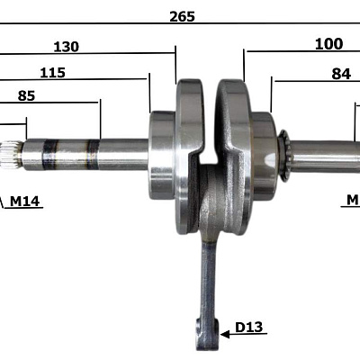 Коленвал 152FMH 110см3  (ход 49,5мм)  X-TECH