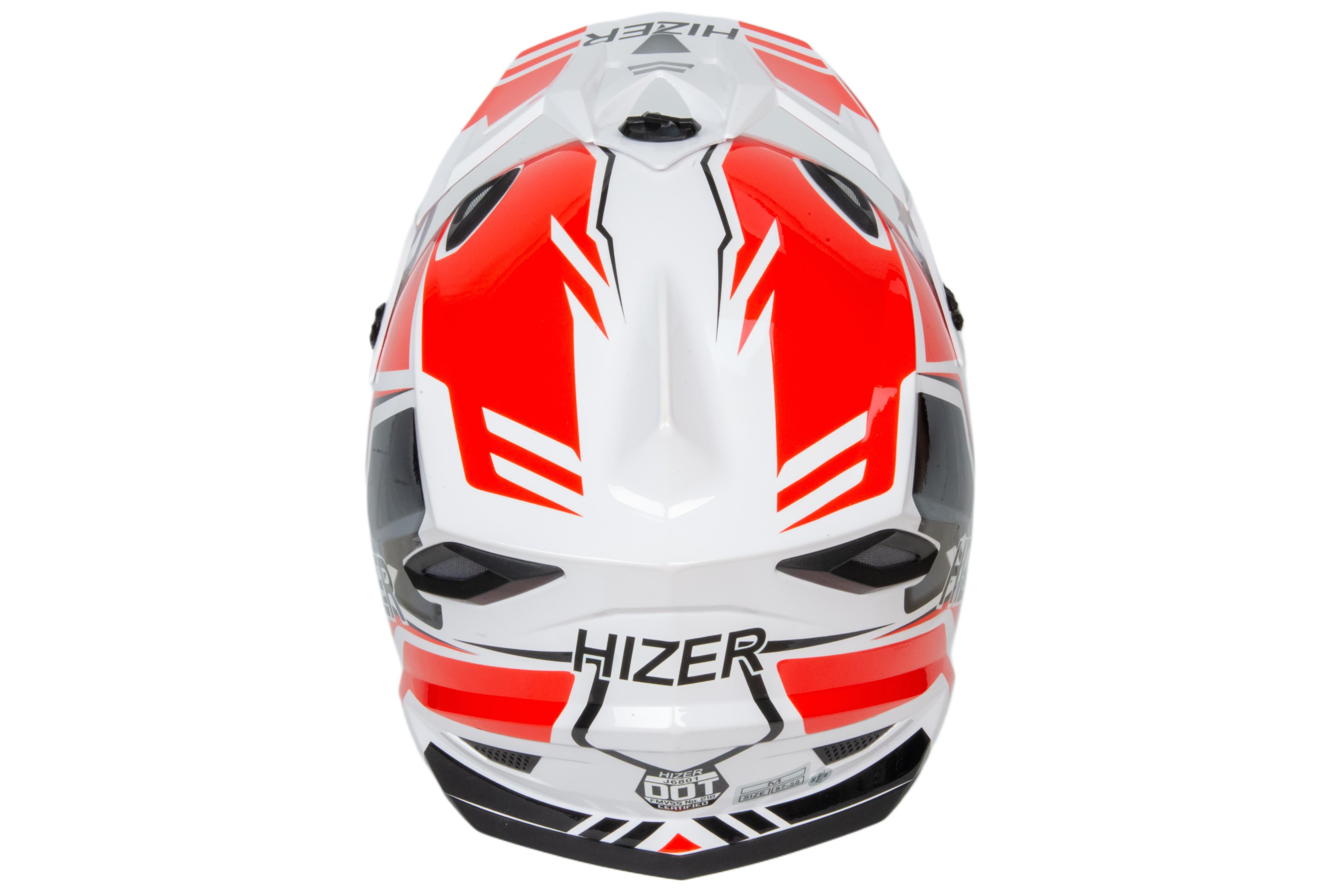 Шлем мото кроссовый HIZER J6801 №5 (S) white/red
