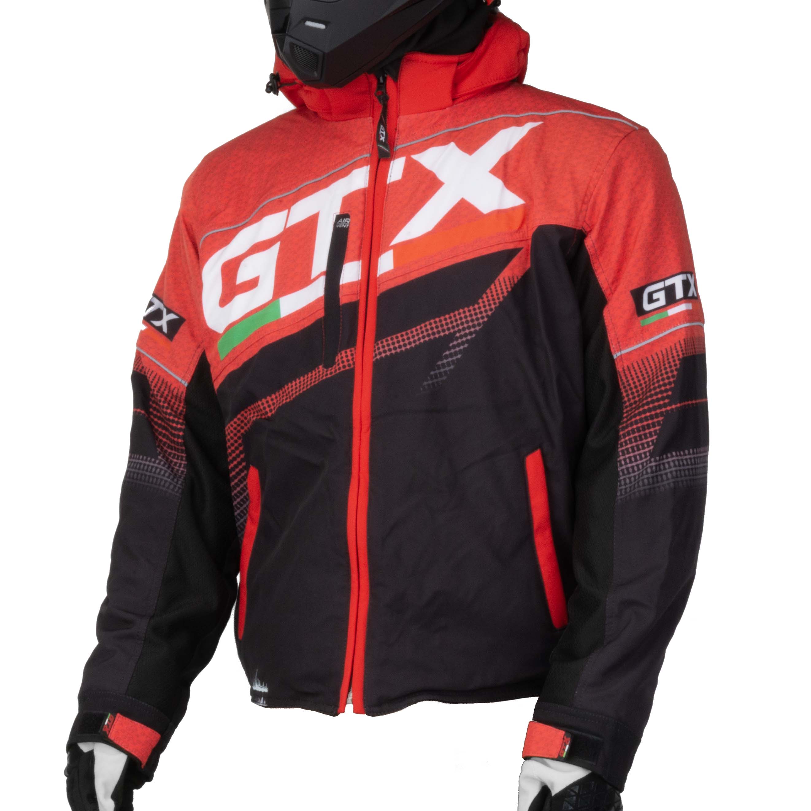 Куртка для снегохода GTX №2 black-red (текстиль) (L)