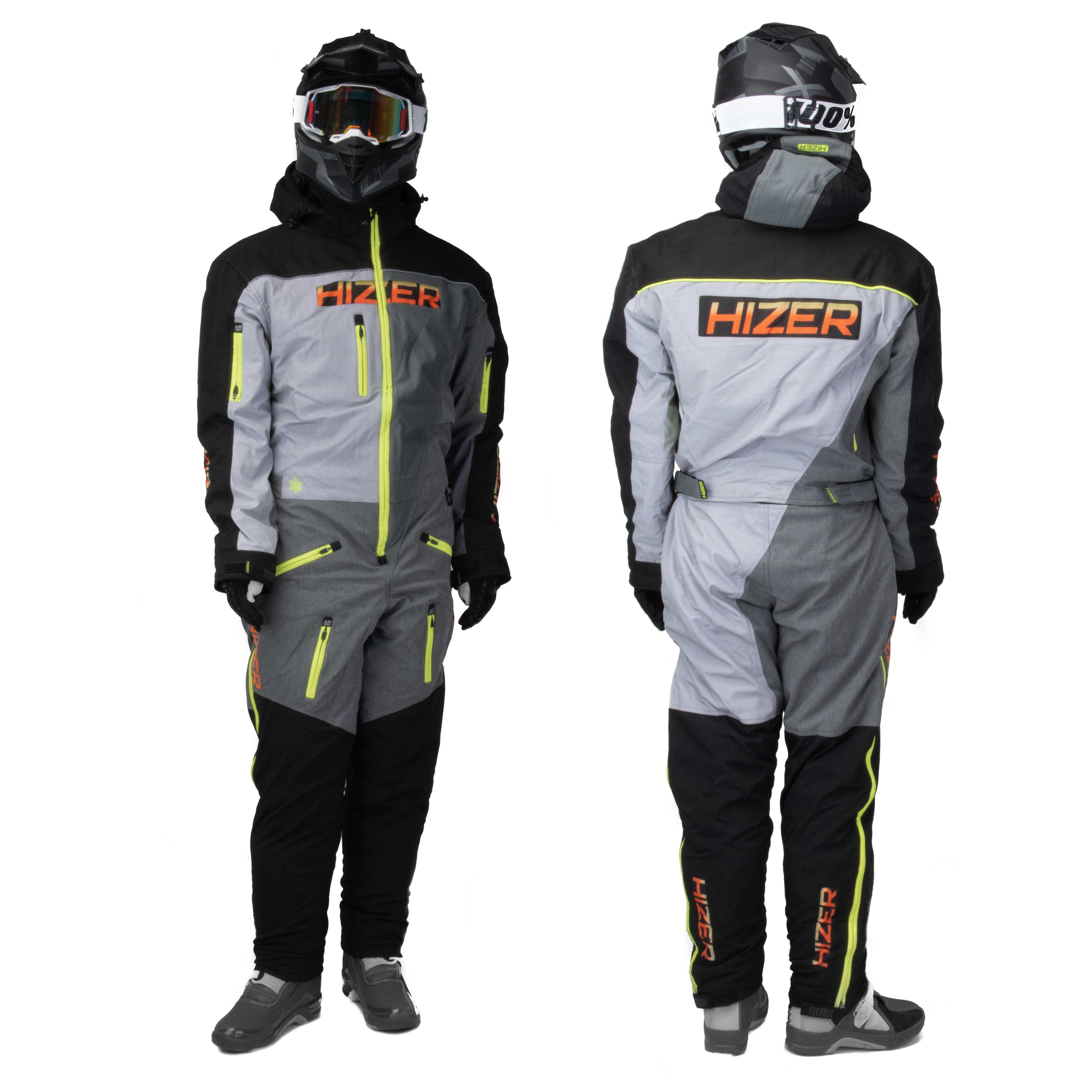 Комбинезон для снегохода HIZER №3 black-gray (текстиль) (L)