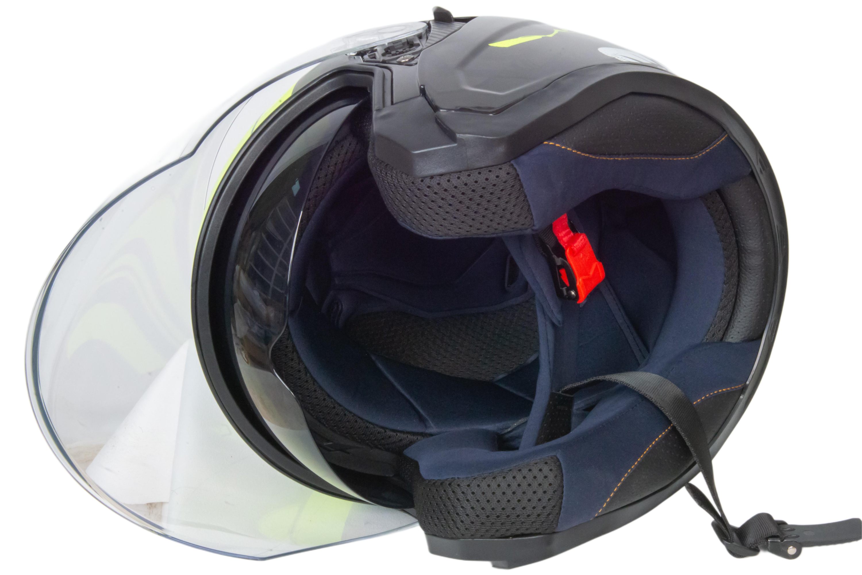 Шлем мото открытый HIZER J228 №1 (L) black/neon yellow