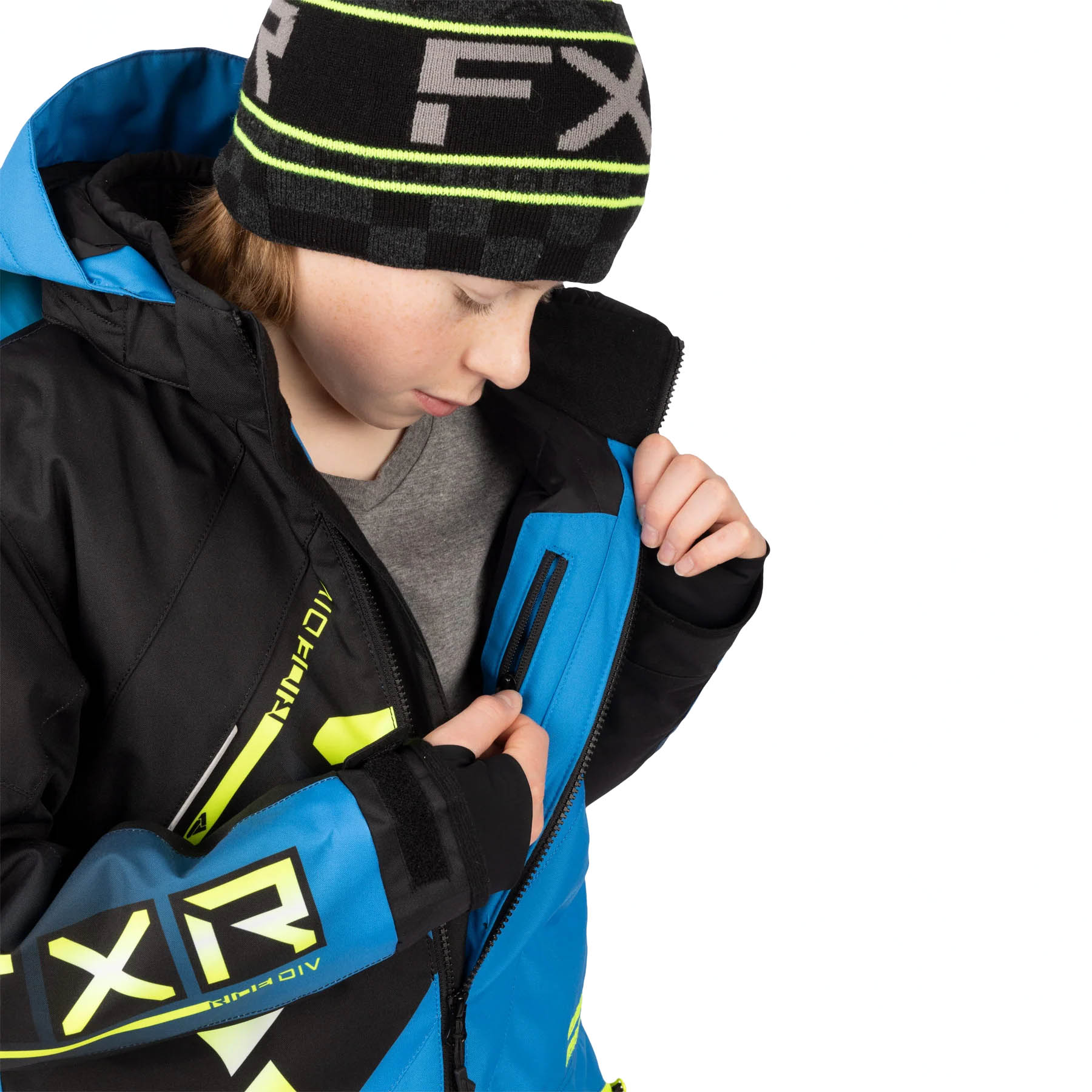 Комбинезон для снегохода (детский) FXR CX №6 blue-black (текстиль) (10Y/140)