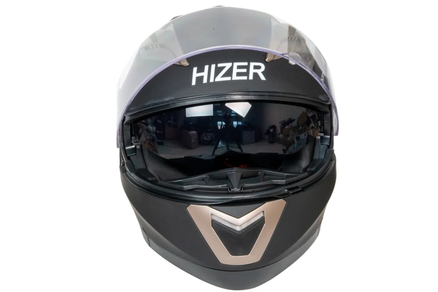 Шлем мото модуляр HIZER 625 №1 (M) matt black (2 визора)
