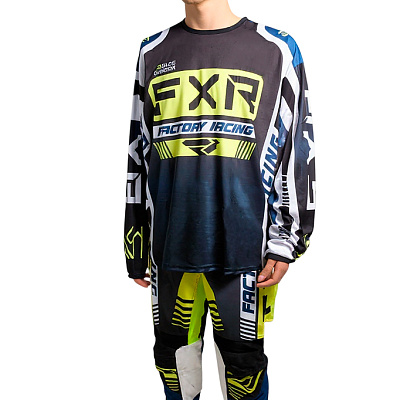 Штаны для мотокросса FXR №4 (XL) blue/black/white/neon green