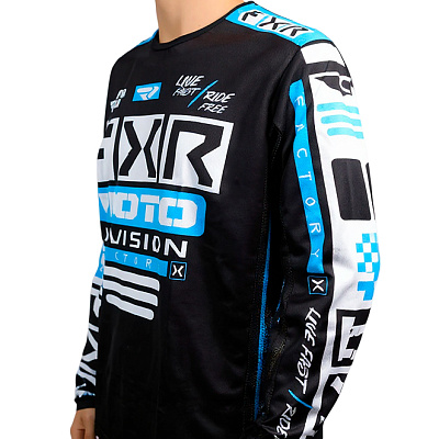 Джерси/футболка для мотокросса FXR №1 (XL) black/blue