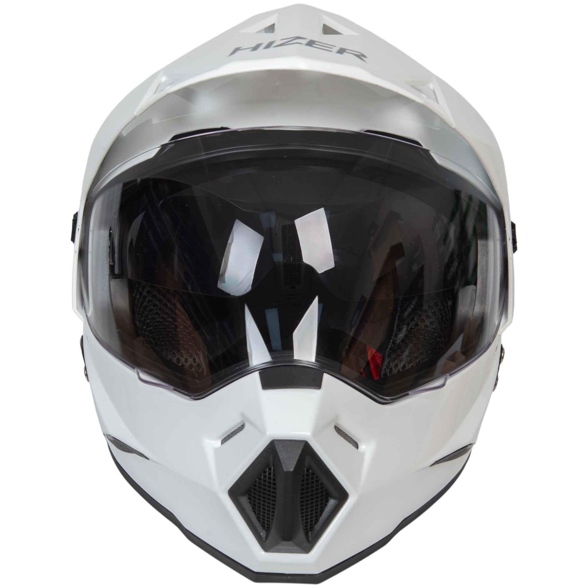 Шлем мото мотард HIZER J6802 №2 (M) white (2 визора)