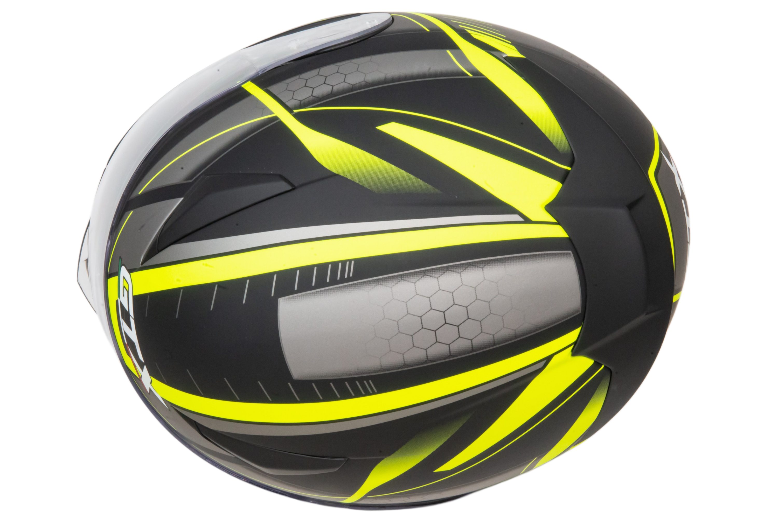 Шлем мото модуляр GTX 550 №3 (L) BLACK/FLUO YELLOW GREY (2 визора)