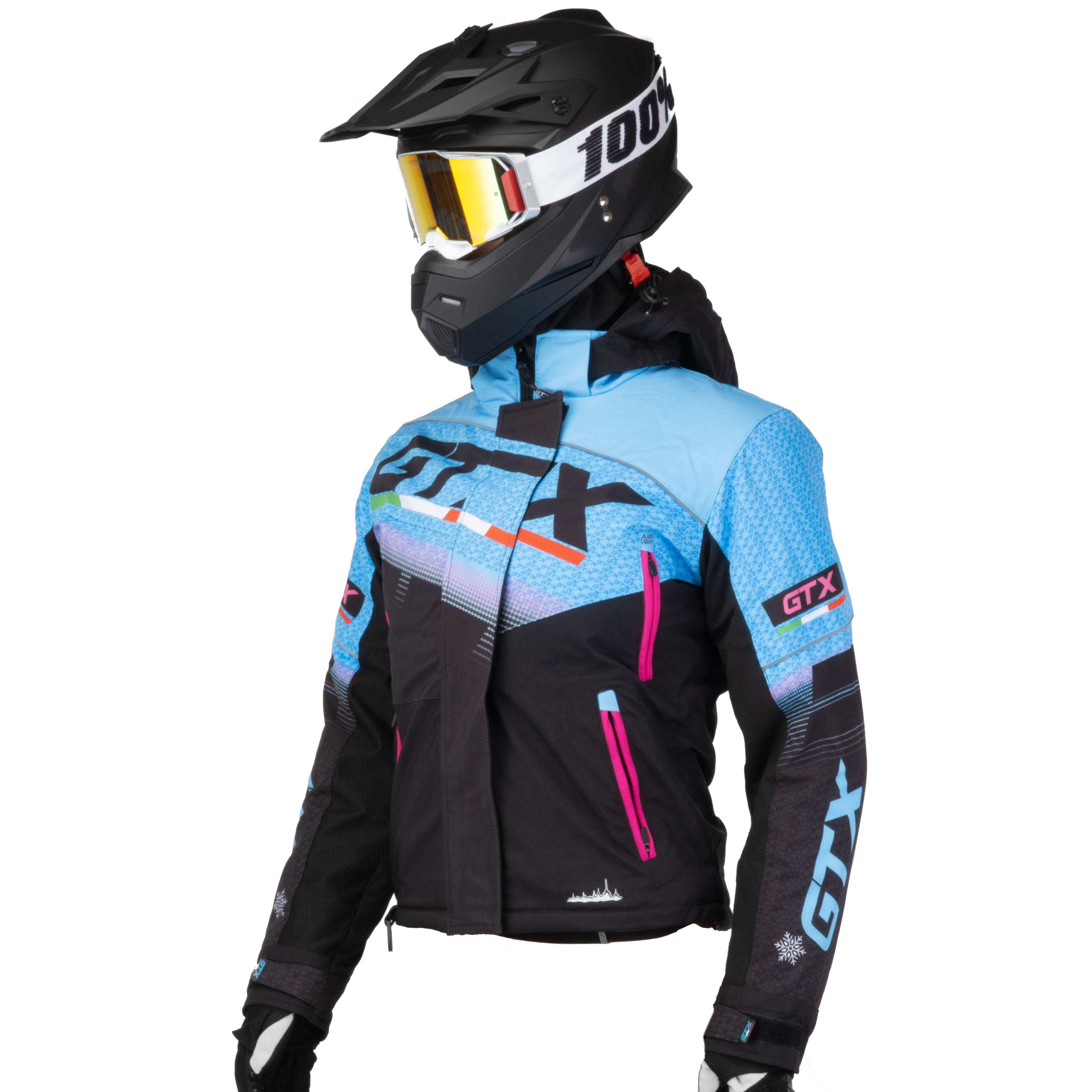 Куртка для снегохода (женская) GTX №3 black-blue (текстиль) (XL)