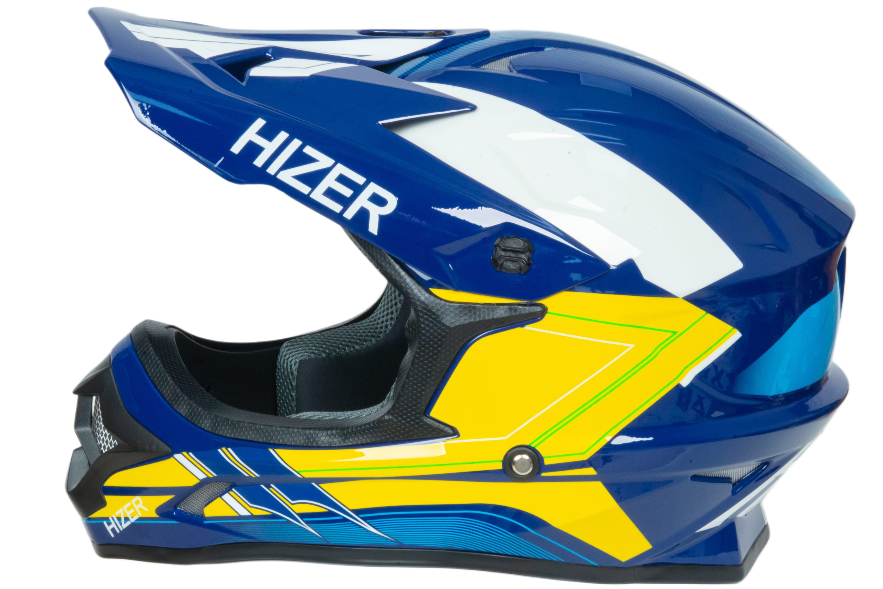Шлем мото кроссовый HIZER J6805 №3 (L) yellow/blue