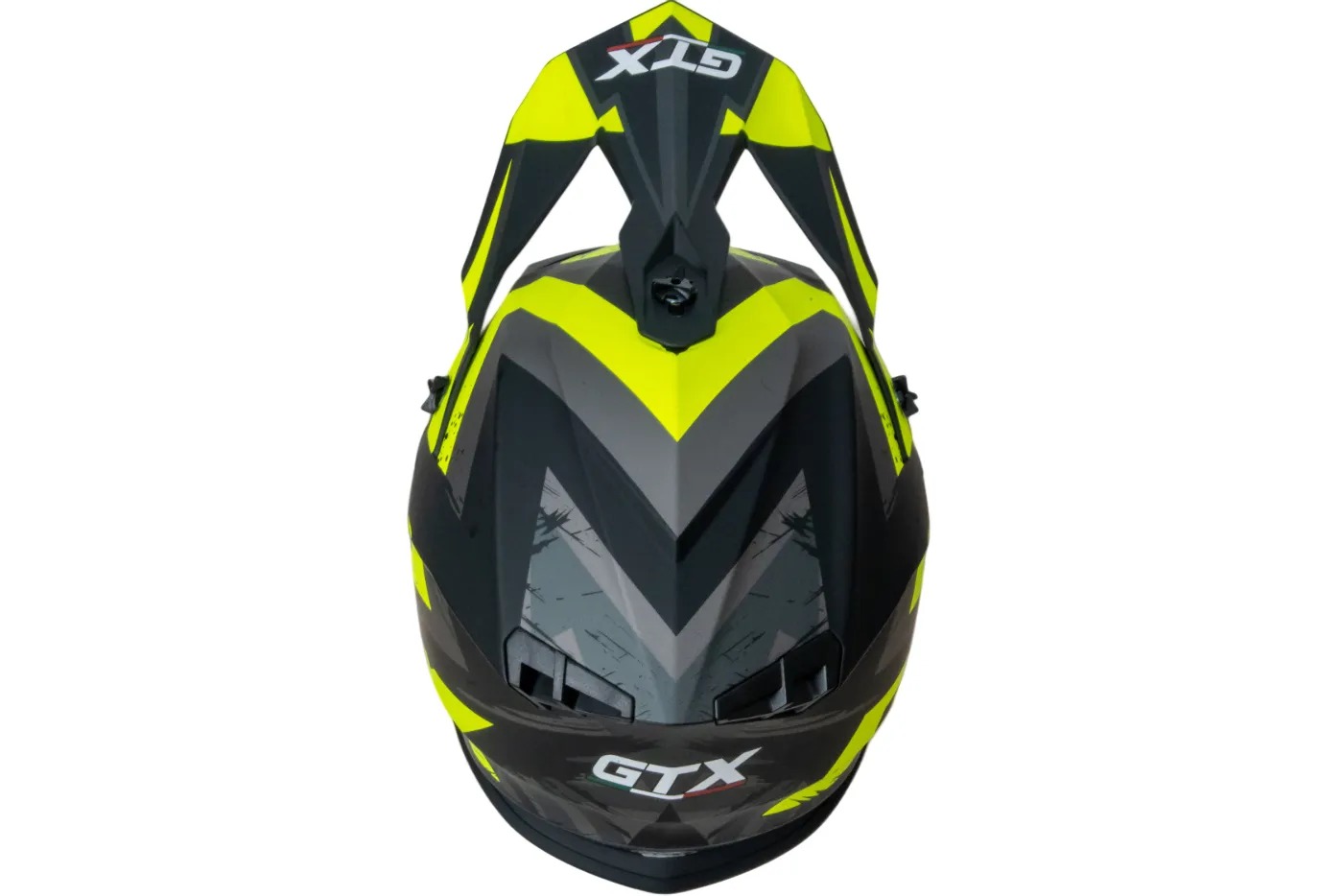 Шлем мото кроссовый GTX 633 №8 (XL) BLACK/FLUO YELLOW GREY