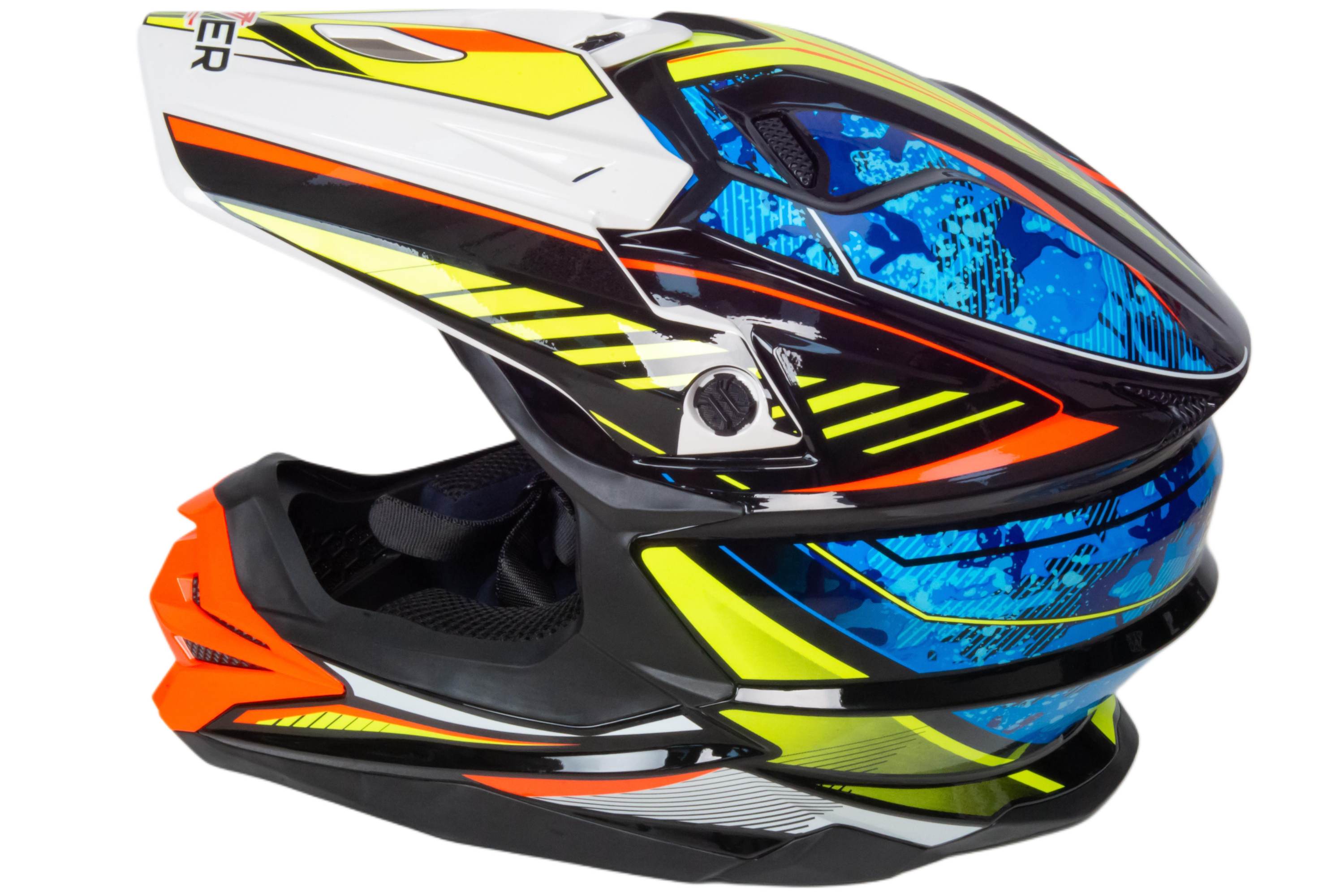 Шлем мото кроссовый HIZER J6803 №4 (S) BLACK/BLUE