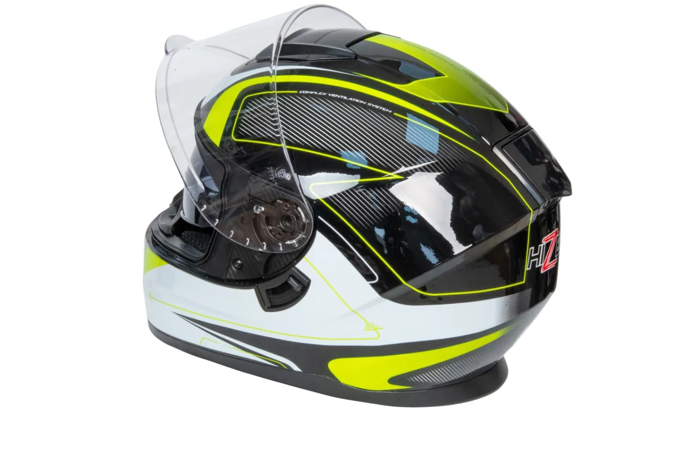 Шлем мото интеграл HIZER B566 №1 (M)  black/white/yellow (2 визора) 