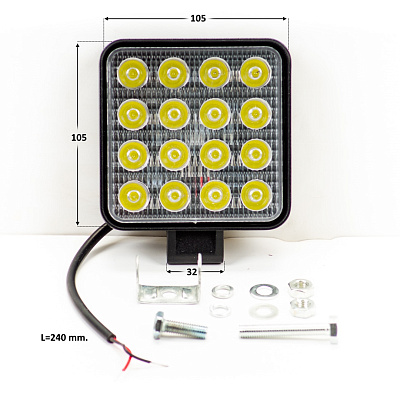 Фара 48w 16x3w LED квадратная