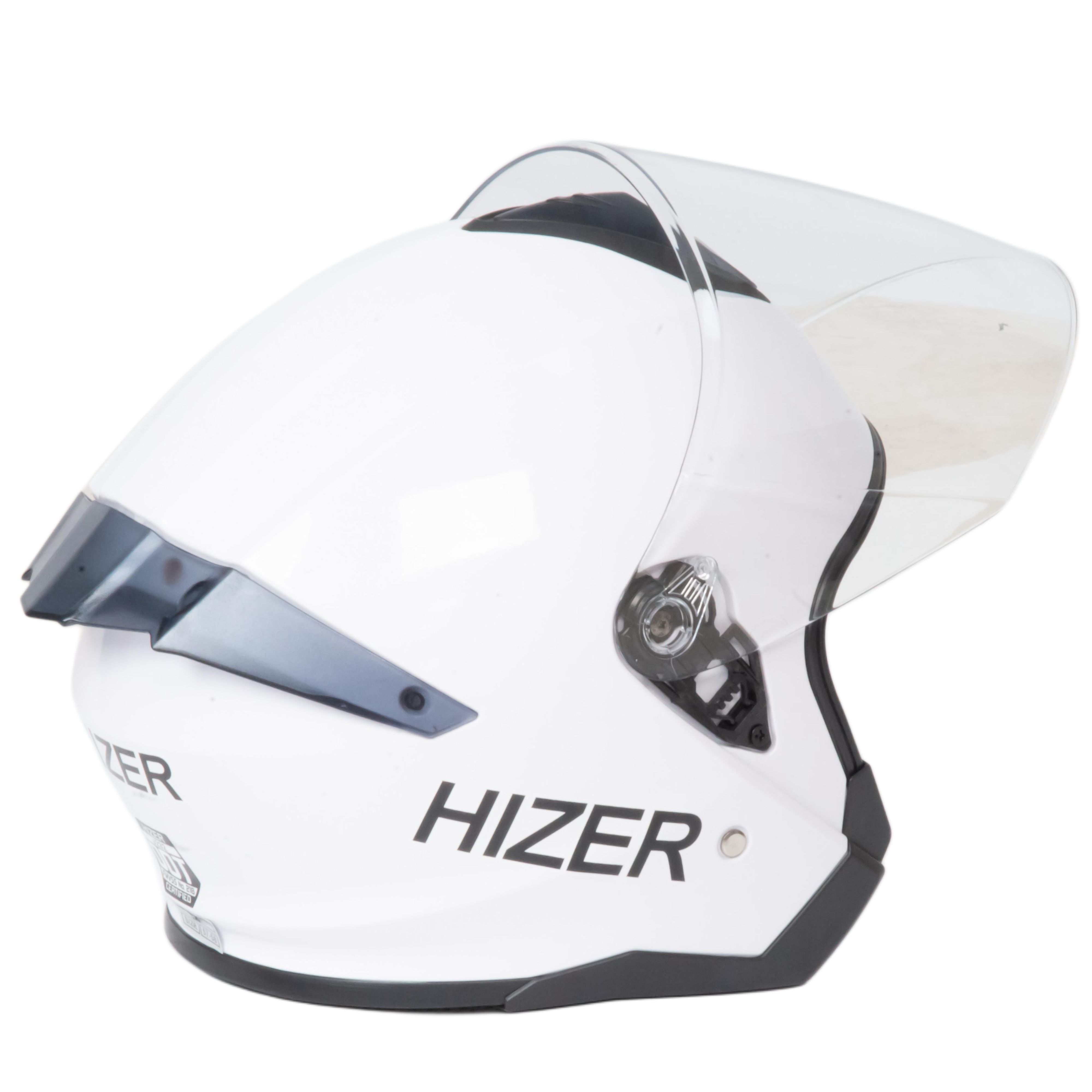 Шлем мото открытый HIZER J232 №1 (M) white (2 визора)