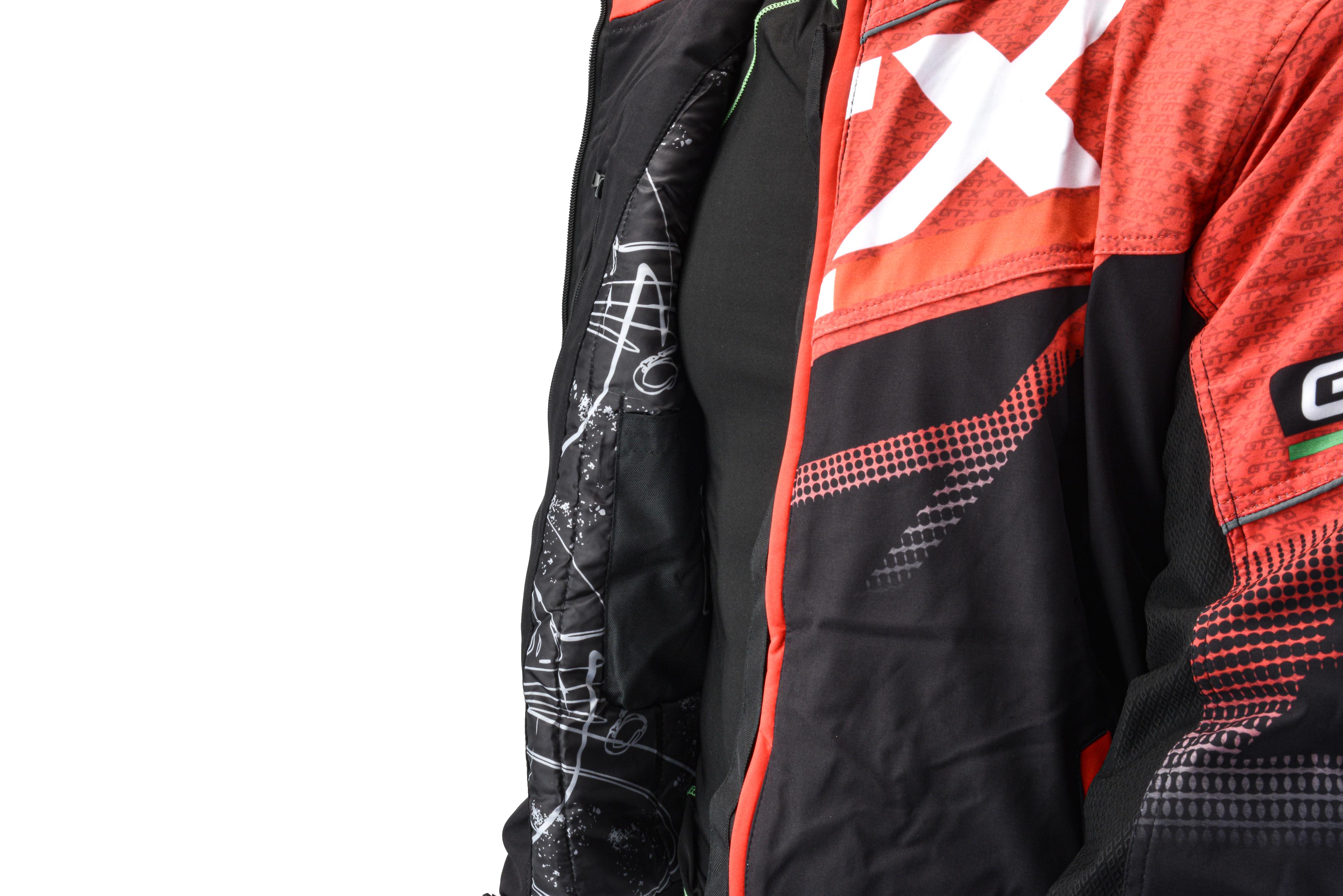 Куртка для снегохода GTX №2 black-red (текстиль) (L)